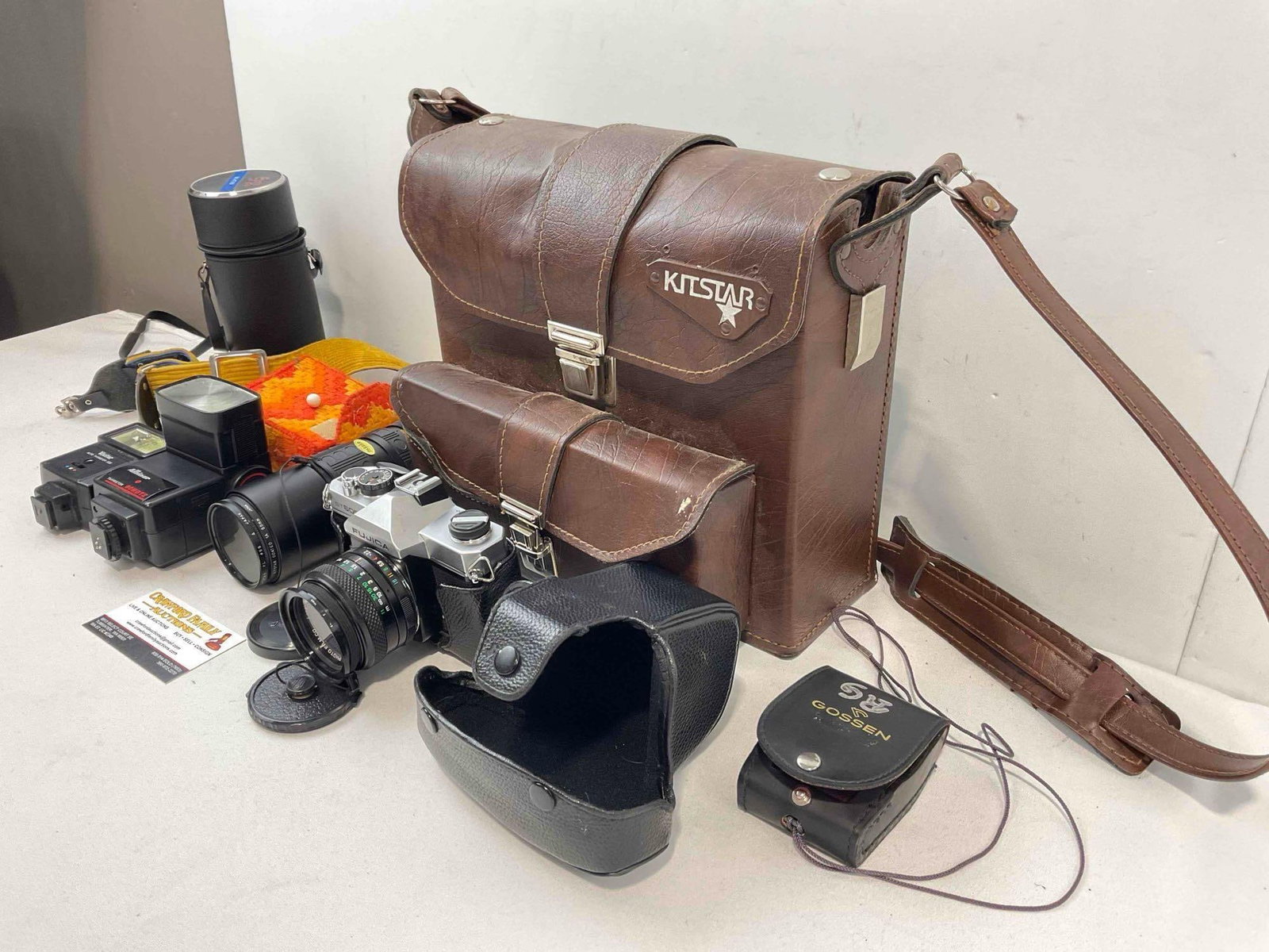 8 pcs Vintage Camera Equipment, incl. Fujica ST605N 35mm Camera w/ Fujinon 55mm Lens. - 3
