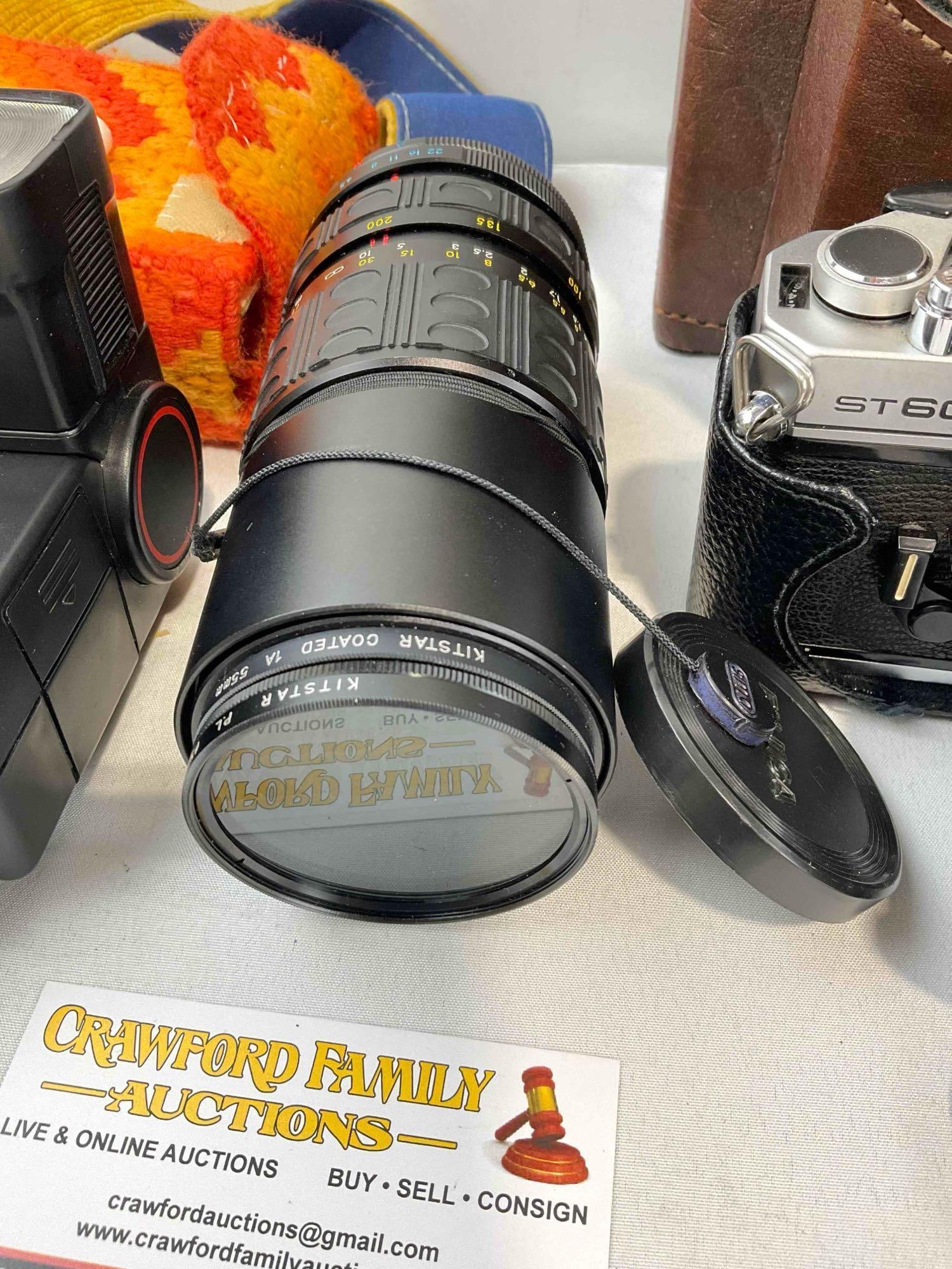 8 pcs Vintage Camera Equipment, incl. Fujica ST605N 35mm Camera w/ Fujinon 55mm Lens. - 6