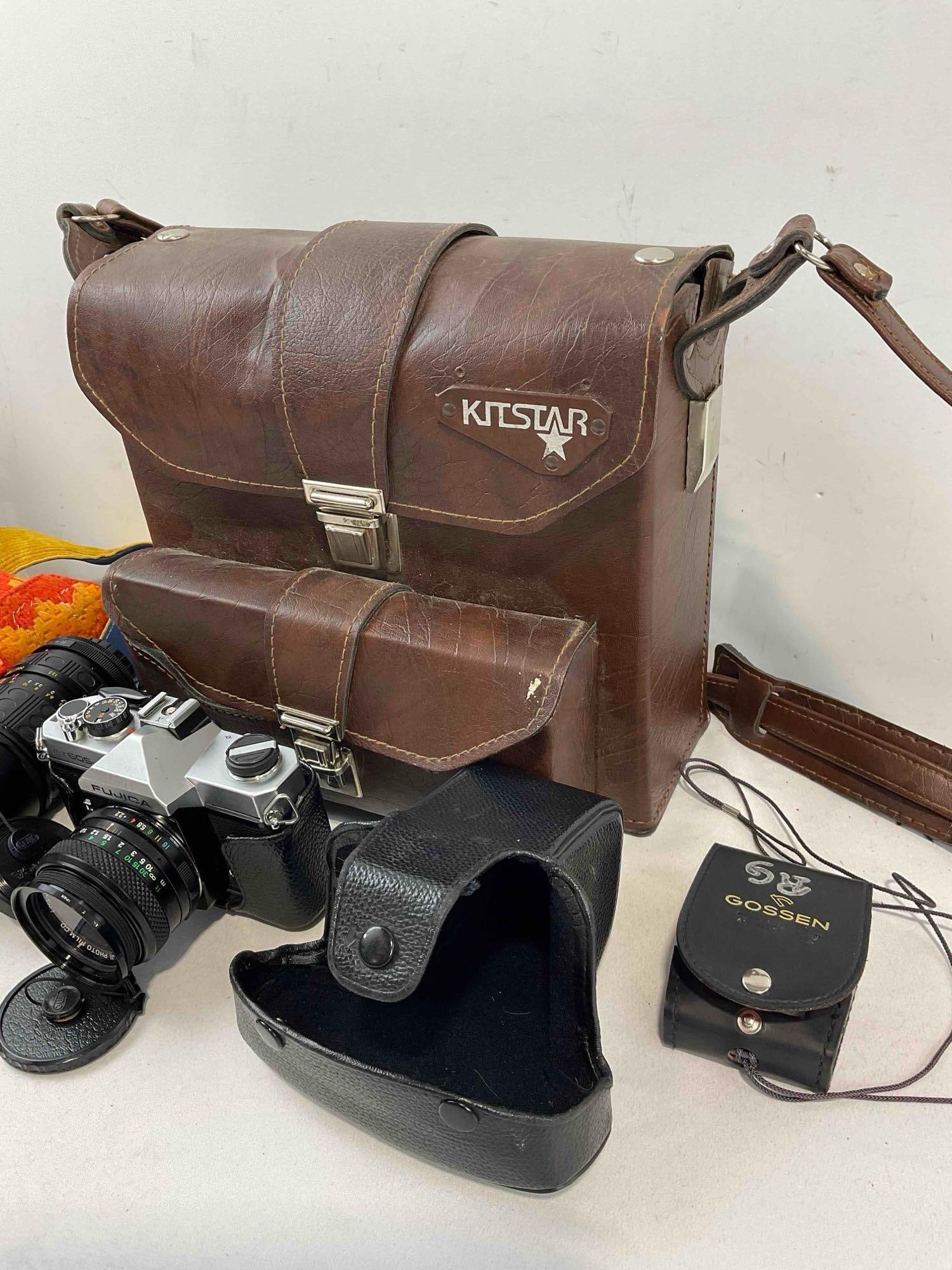 8 pcs Vintage Camera Equipment, incl. Fujica ST605N 35mm Camera w/ Fujinon 55mm Lens. - 7