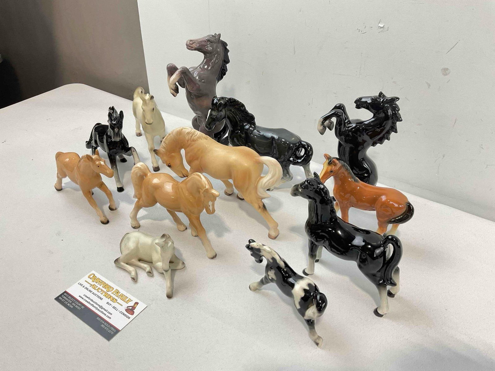 12 pcs Vintage Ceramic Horse Figurines, incl. Palominos, Grays, Blacks & More! Good Condition. - 2
