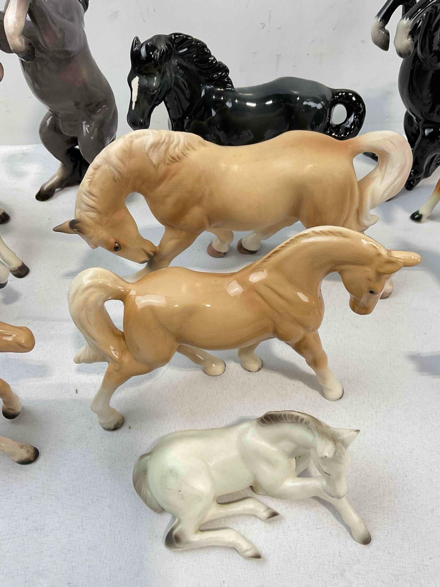 12 pcs Vintage Ceramic Horse Figurines, incl. Palominos, Grays, Blacks & More! Good Condition. - 5