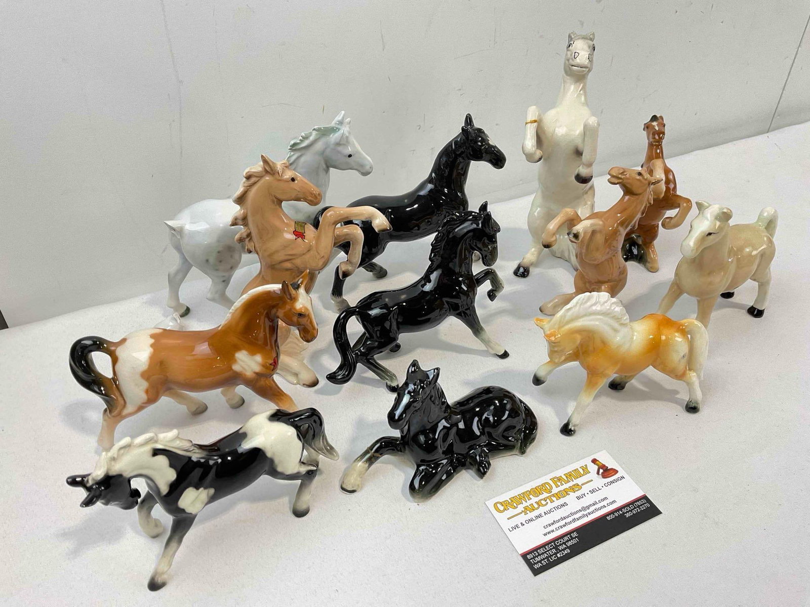 12 pcs Vintage Ceramic Horse Figurines, incl. Paints, Grays, Blacks, Palominos & More! See pics. - 2