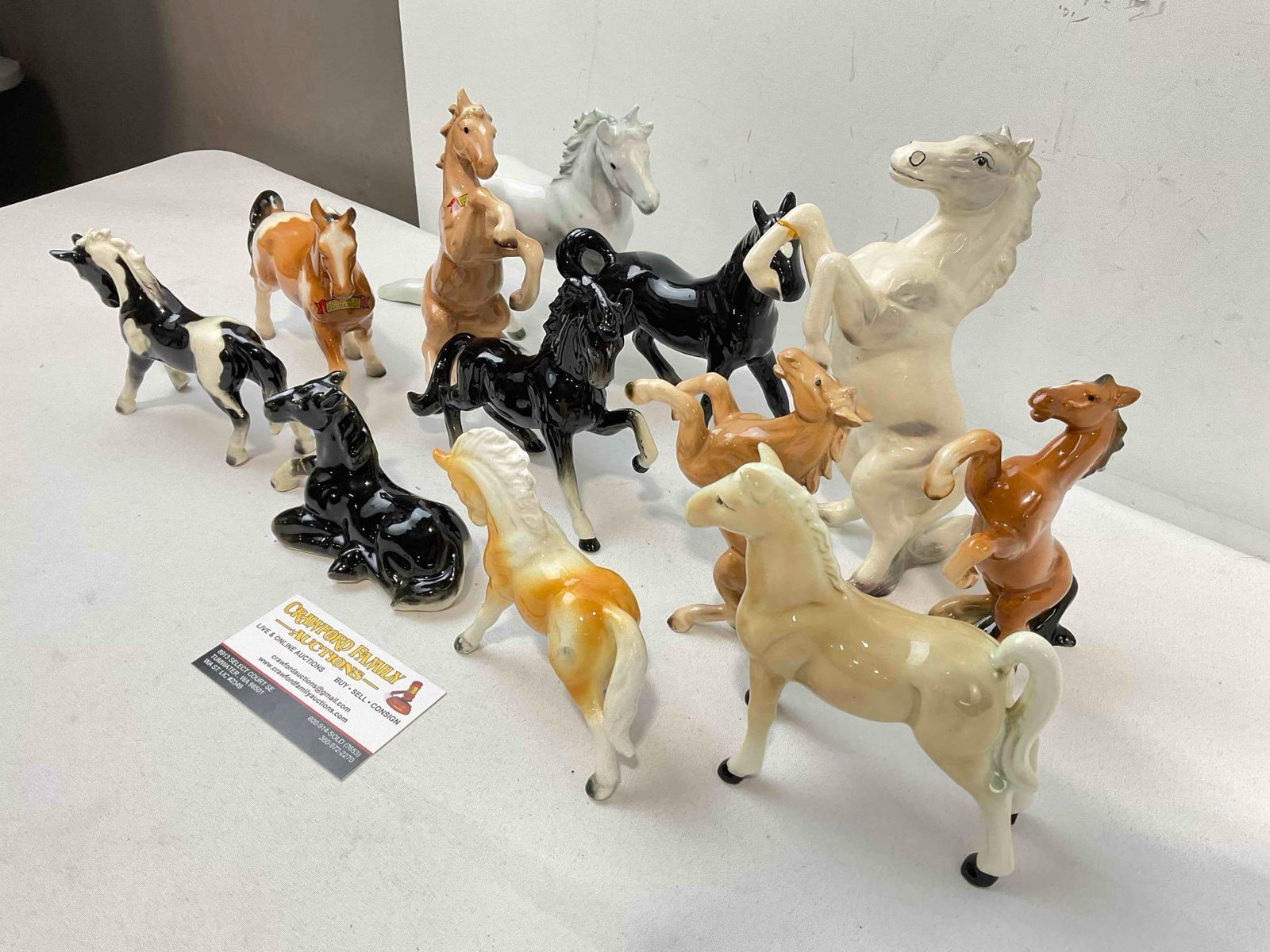 12 pcs Vintage Ceramic Horse Figurines, incl. Paints, Grays, Blacks, Palominos & More! See pics. - 3