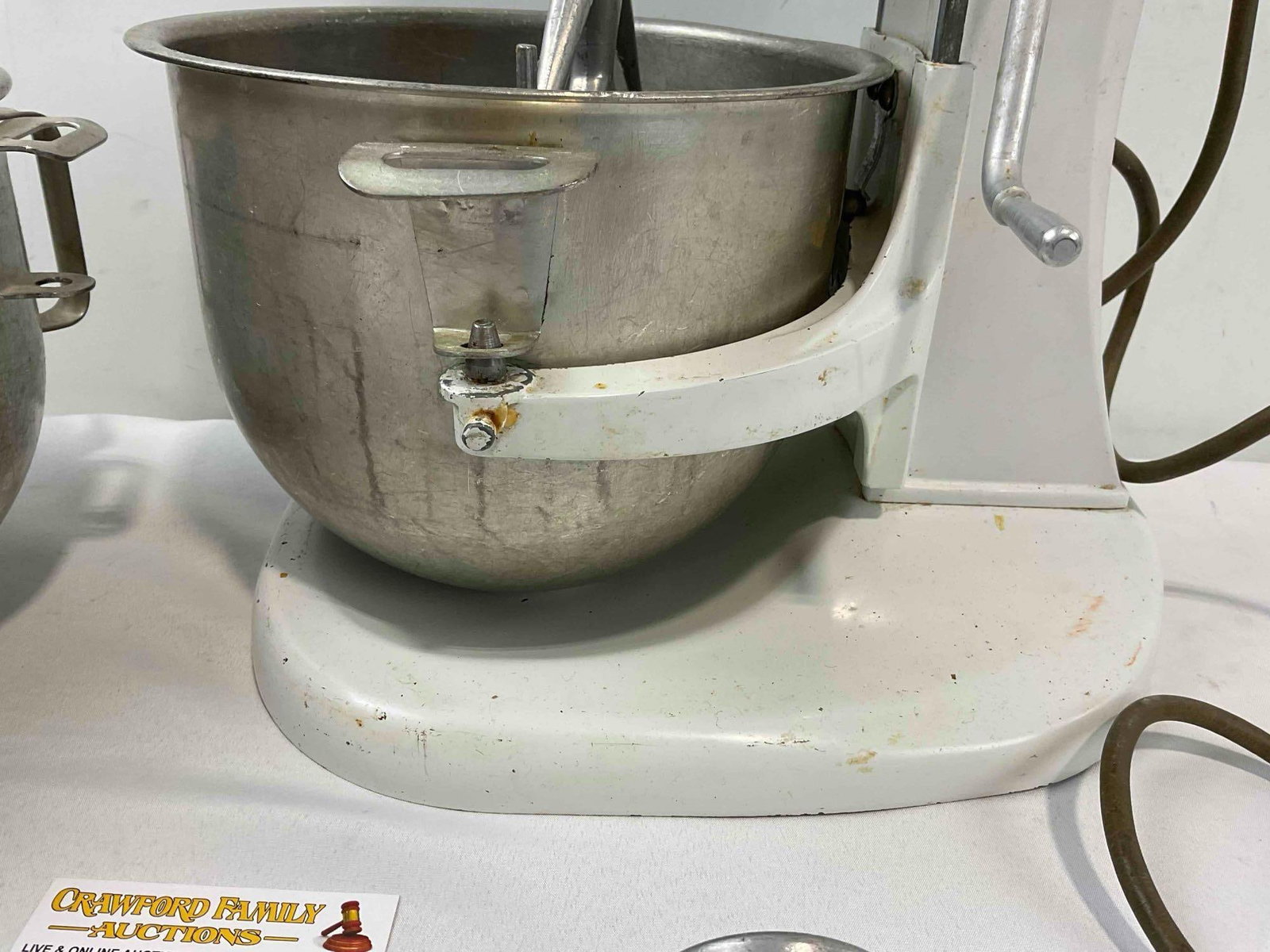 Vintage KitchenAid White 10 Speed Stand Mixer Model K5-A w/ Attachments. Tested, Works. - 7