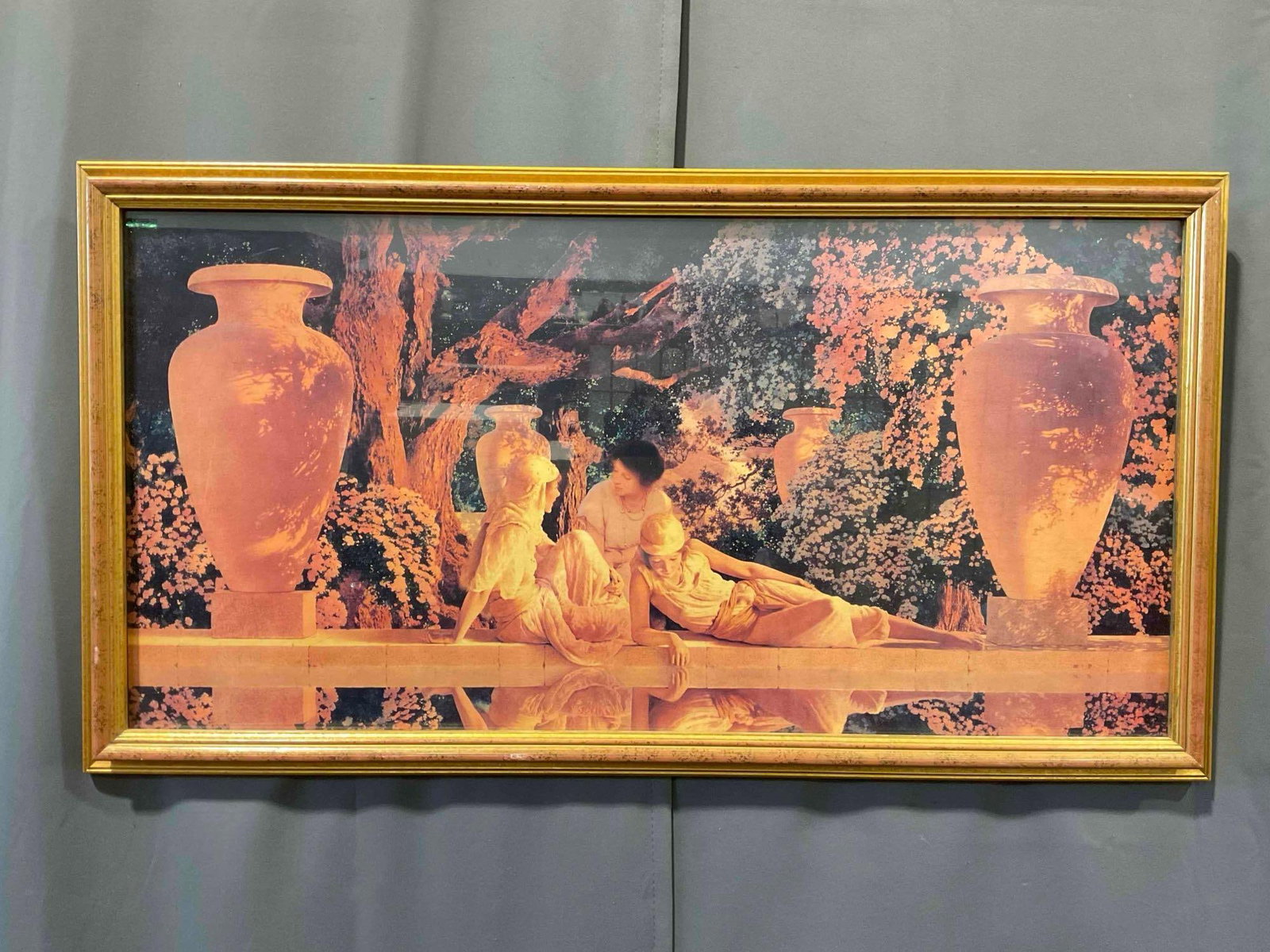 Vintage Framed Print "Garden of Allah" by Maxfield Parrish. Measures 33" x 18" x 3" See pics. (1 of 7)
