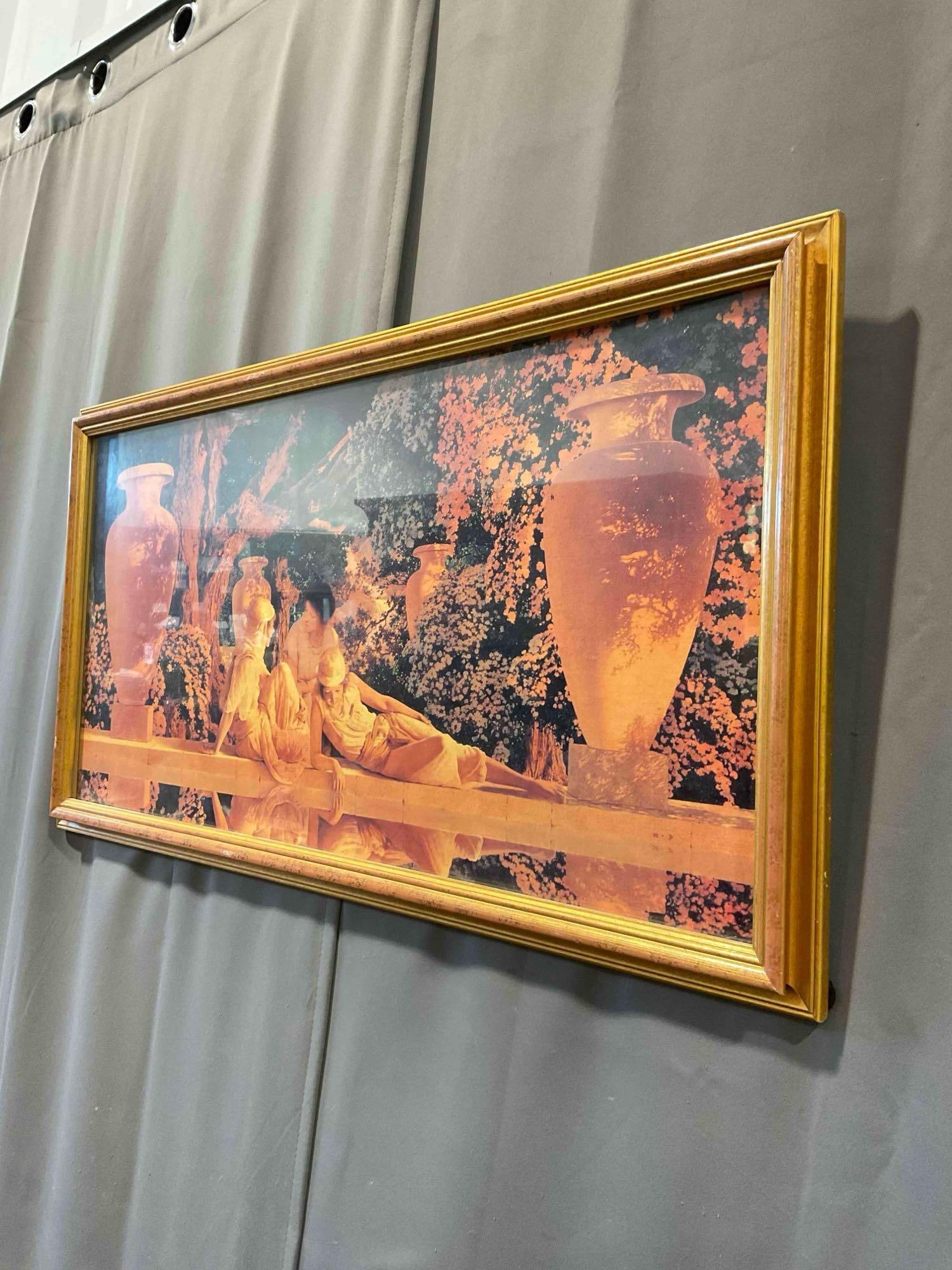 Vintage Framed Print "Garden of Allah" by Maxfield Parrish. Measures 33" x 18" x 3" See pics. - 2