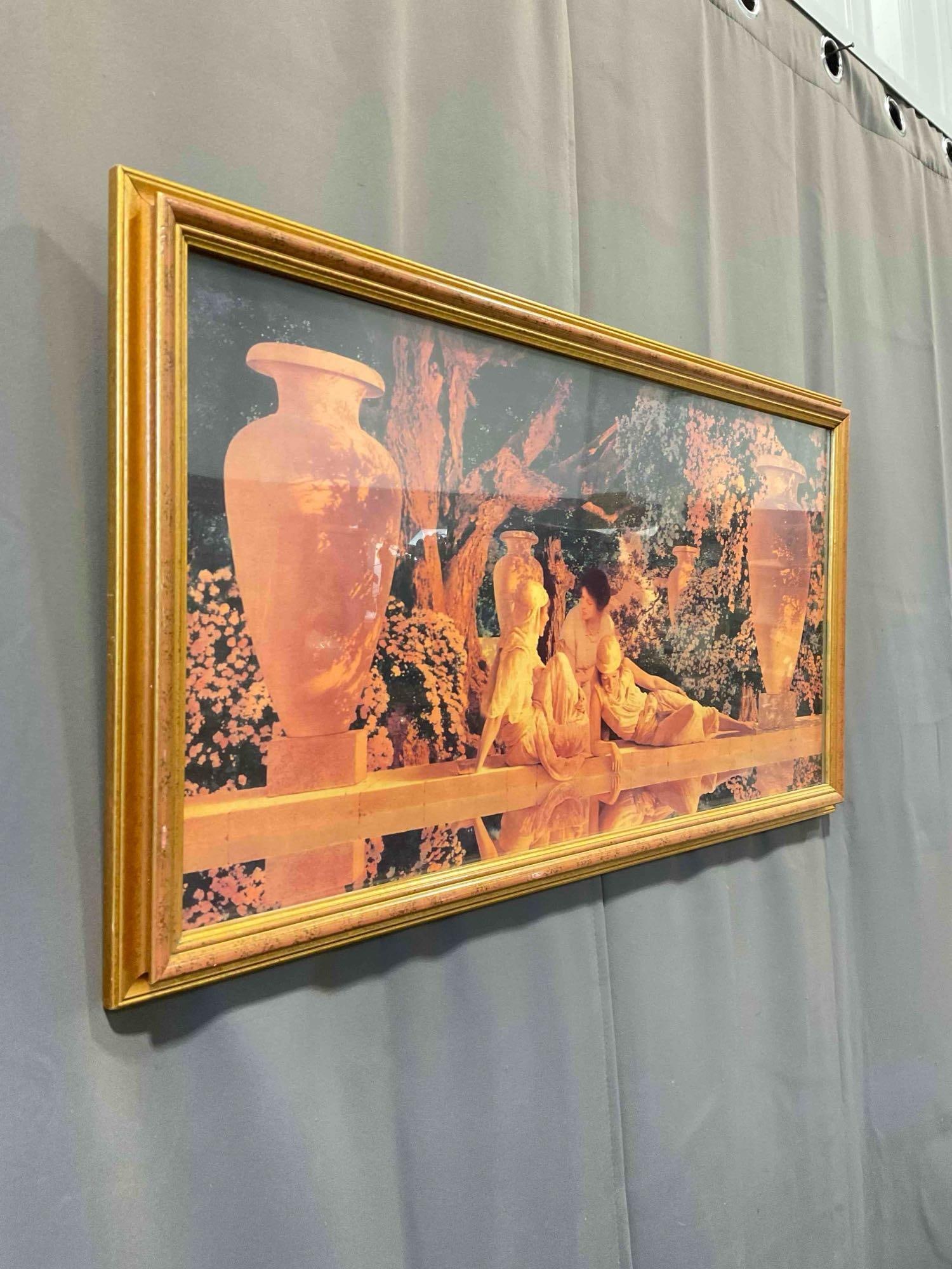 Vintage Framed Print "Garden of Allah" by Maxfield Parrish. Measures 33" x 18" x 3" See pics. - 3