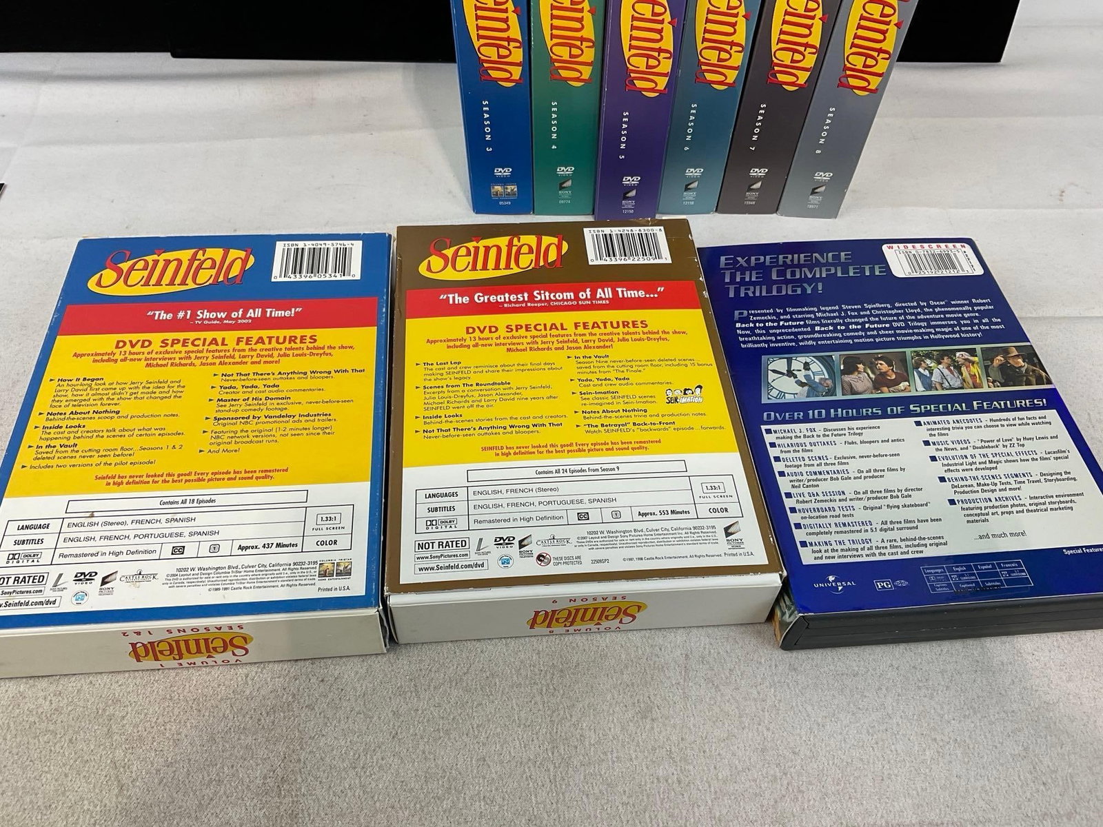 Band of Brothers, The Office seasons 1-5, Full Set of Seinfeld on DVD, & Back To The Future 1-3 - 6