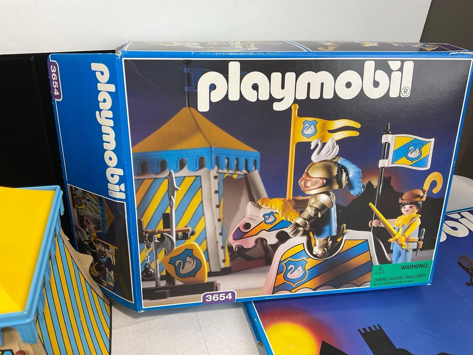 Playmobil 3654, 3887, 3888 Pieces w/Boxes, Siege Tower, Tent, Soldiers, Horse Training, & more - 5