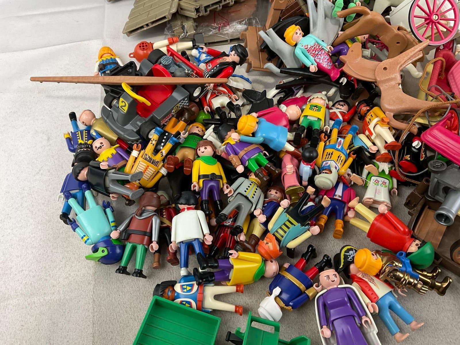 Large Selection of Playmobil Figures, Castle Walls, Rocks, Horses, Dragon & more, 100+ pieces - 2