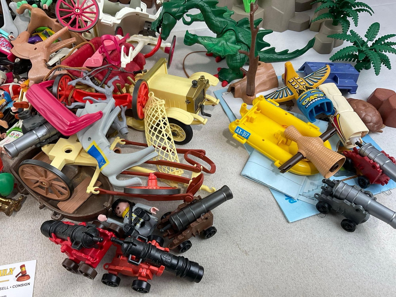 Large Selection of Playmobil Figures, Castle Walls, Rocks, Horses, Dragon & more, 100+ pieces - 3
