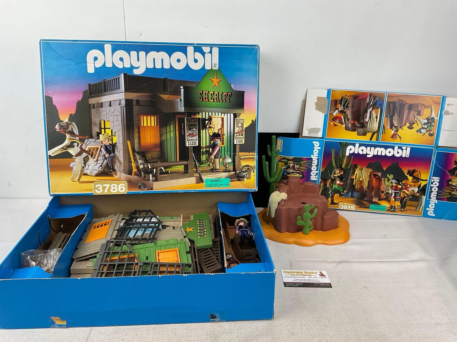 Playmobil 3786 Sheriffs Office, Rock w/box, some wear to packaging