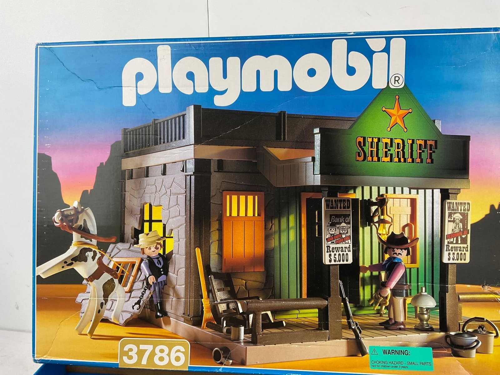 Playmobil 3786 Sheriffs Office, Rock w/box, some wear to packaging - 3