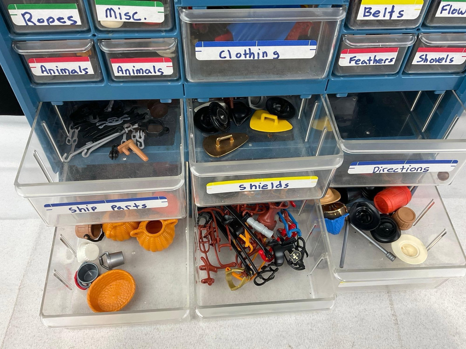 Playmobil Parts in labeled small drawers, Plastic Storage Cabinet, 19x15x10 inches - 3