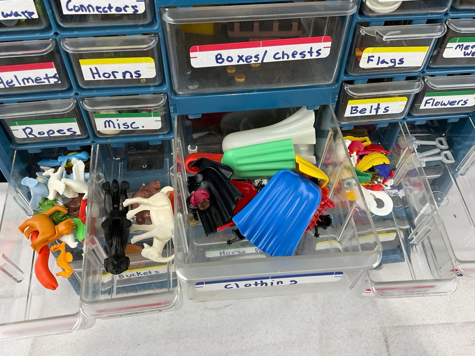 Playmobil Parts in labeled small drawers, Plastic Storage Cabinet, 19x15x10 inches - 4
