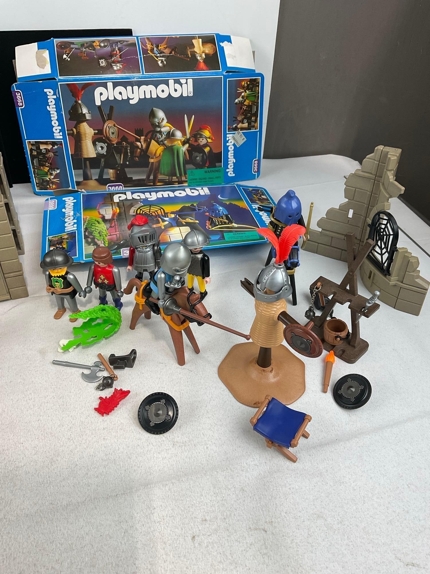 Playmobil 3037, 3668, 3859, 3899 pieces, w/boxes, some missing, boxes have some wear - 4