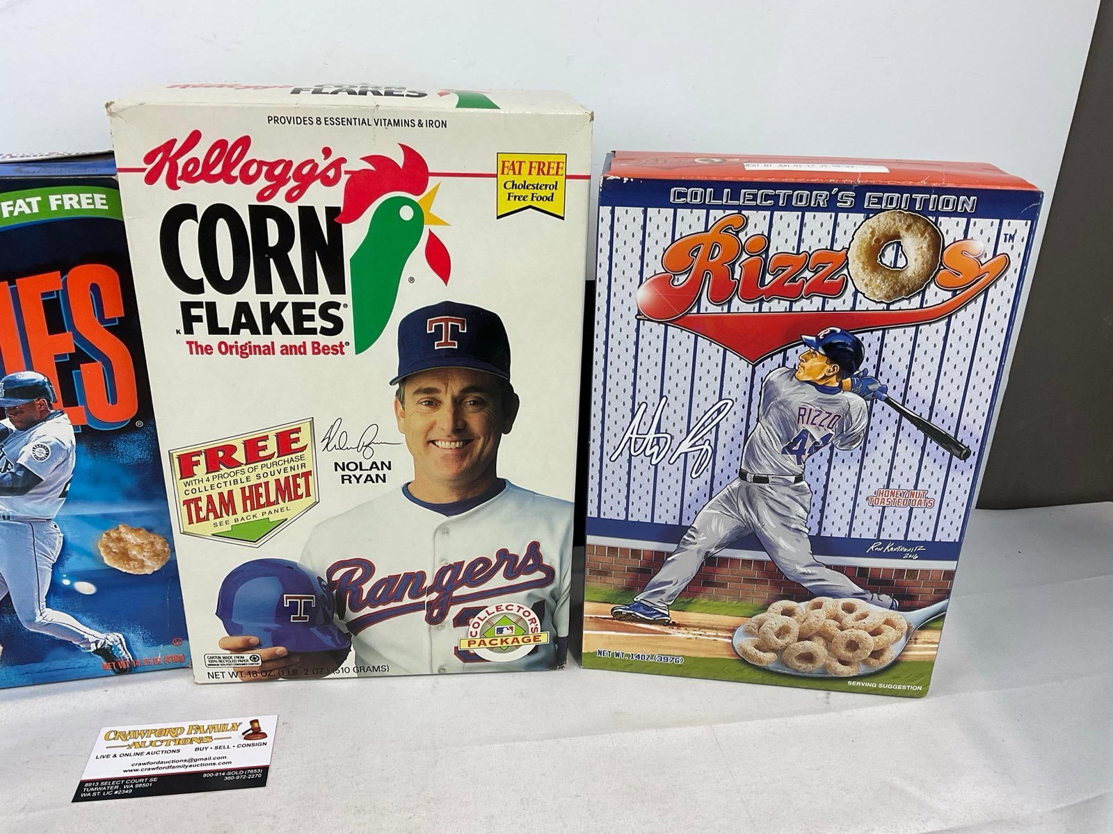 4 Cereal Boxes w/2x Ken Griffey Jr, Nolan Ryan, & Anthony Rizzo on the cover, Collectors Packages - 3