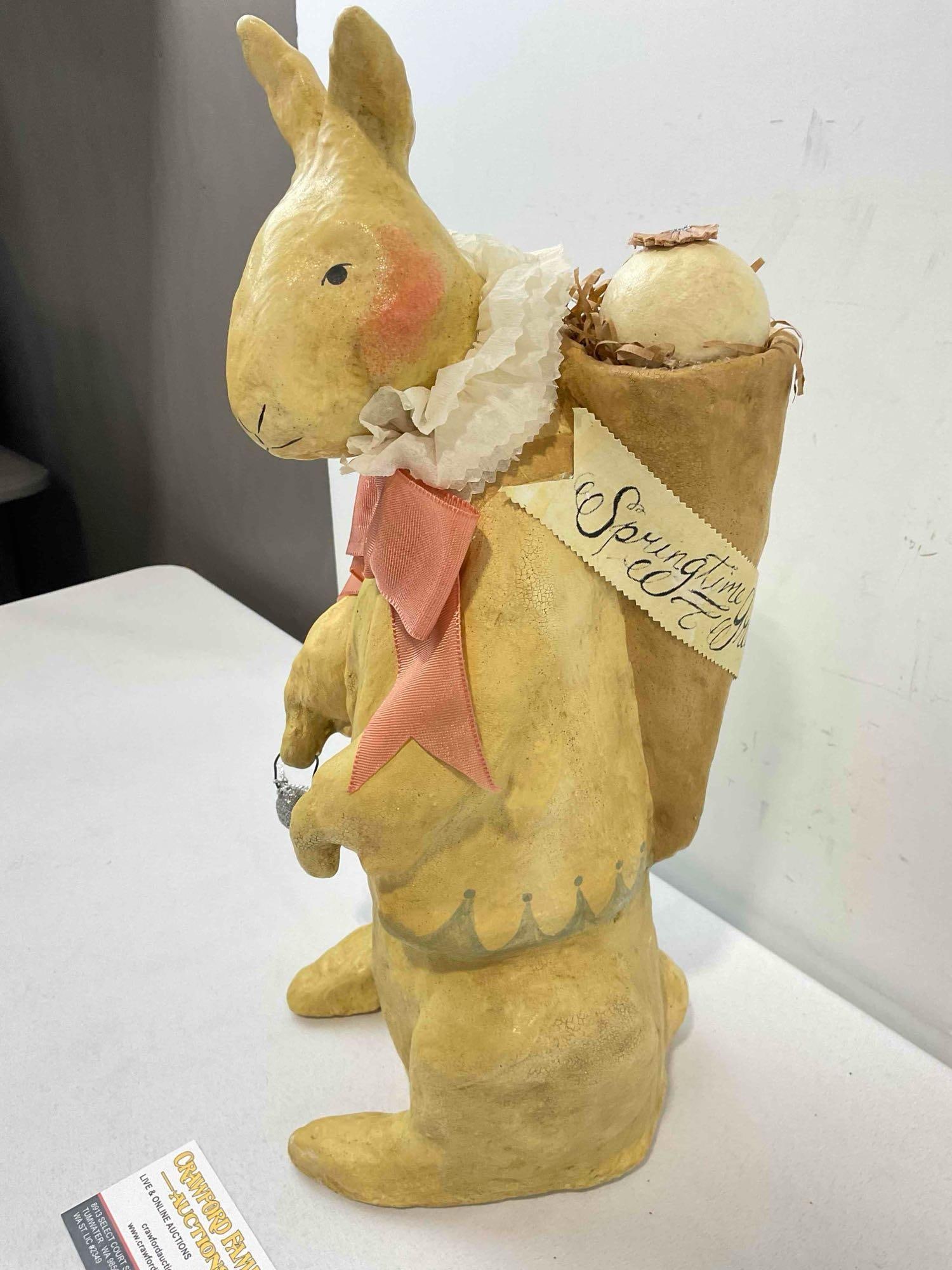Charming Nicole Sayre Collection Composite Easter Rabbit Decorative Figurine. Fair Condition. - 2