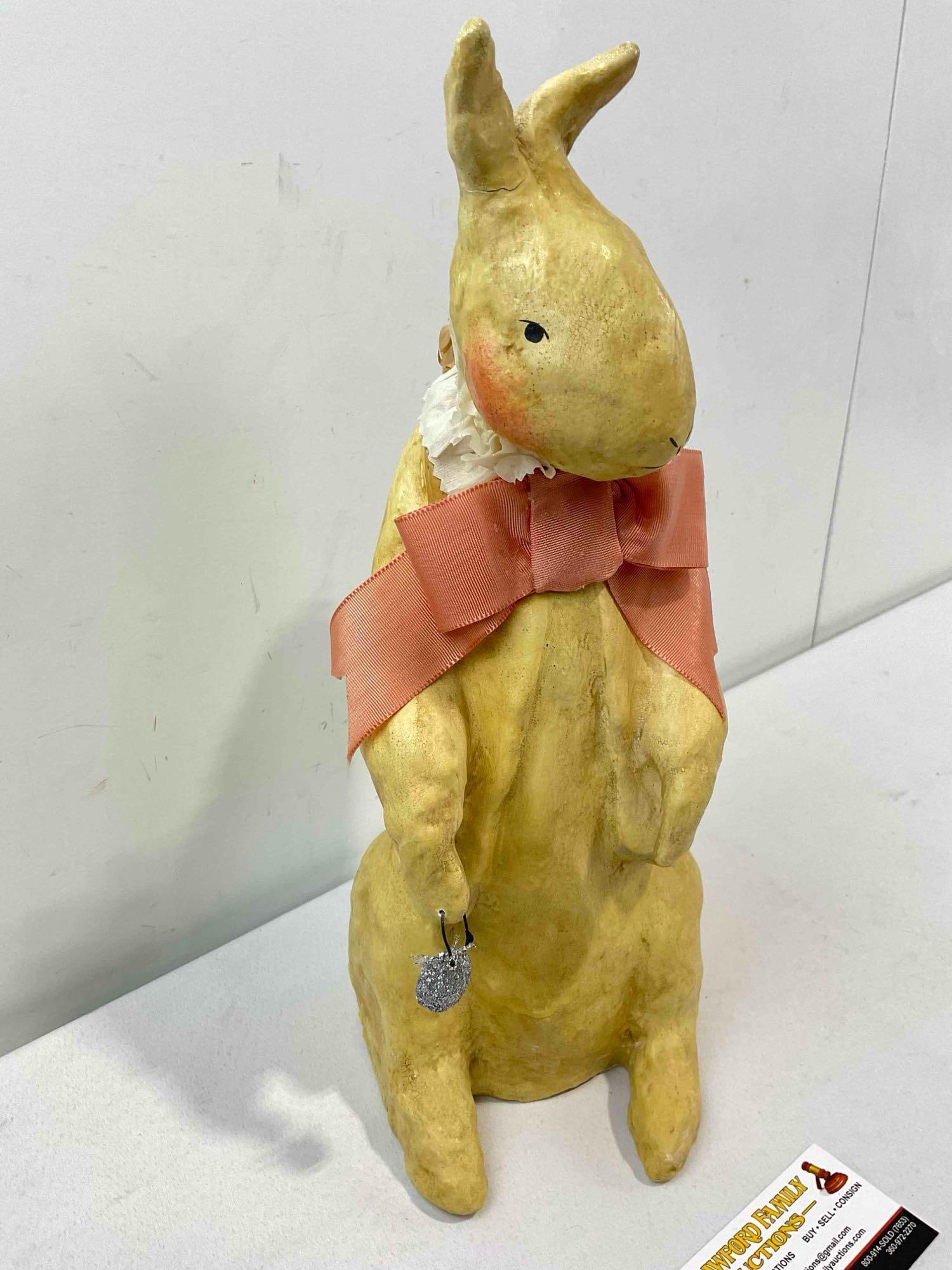 Charming Nicole Sayre Collection Composite Easter Rabbit Decorative Figurine. Fair Condition. - 3