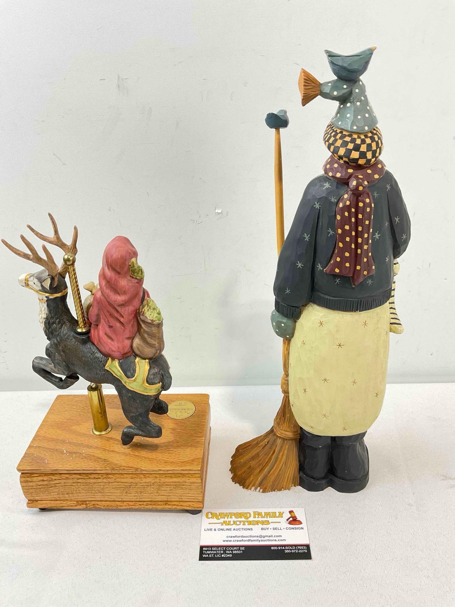 2 pcs Vintage Christmas Decorations, incl. Williraye Studio Composite Snowman & More! See pics. - 5