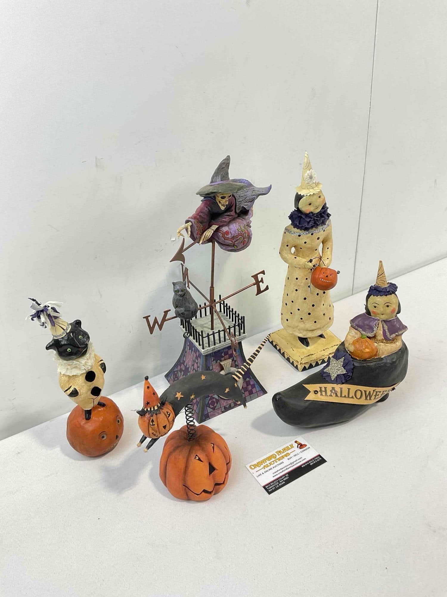 5 pcs Composite Halloween Decorative Figurines, incl. Jim Shore "Comes the Storm" 4008115. - 3