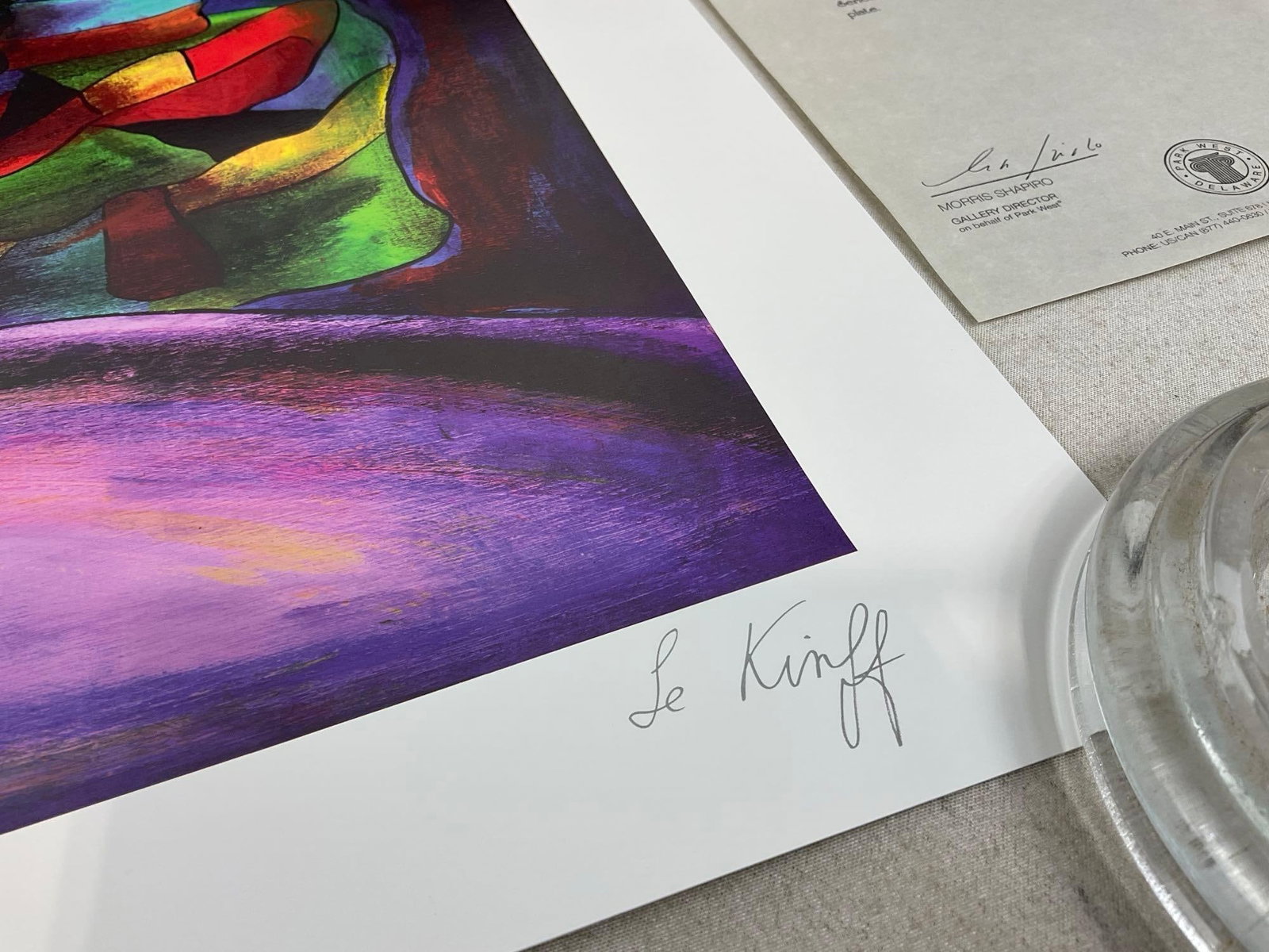 Unframed Seriolithograph titled Passing Time with Max, by Linda LeKinff 2013, w/COA, 20x20 inches - 3