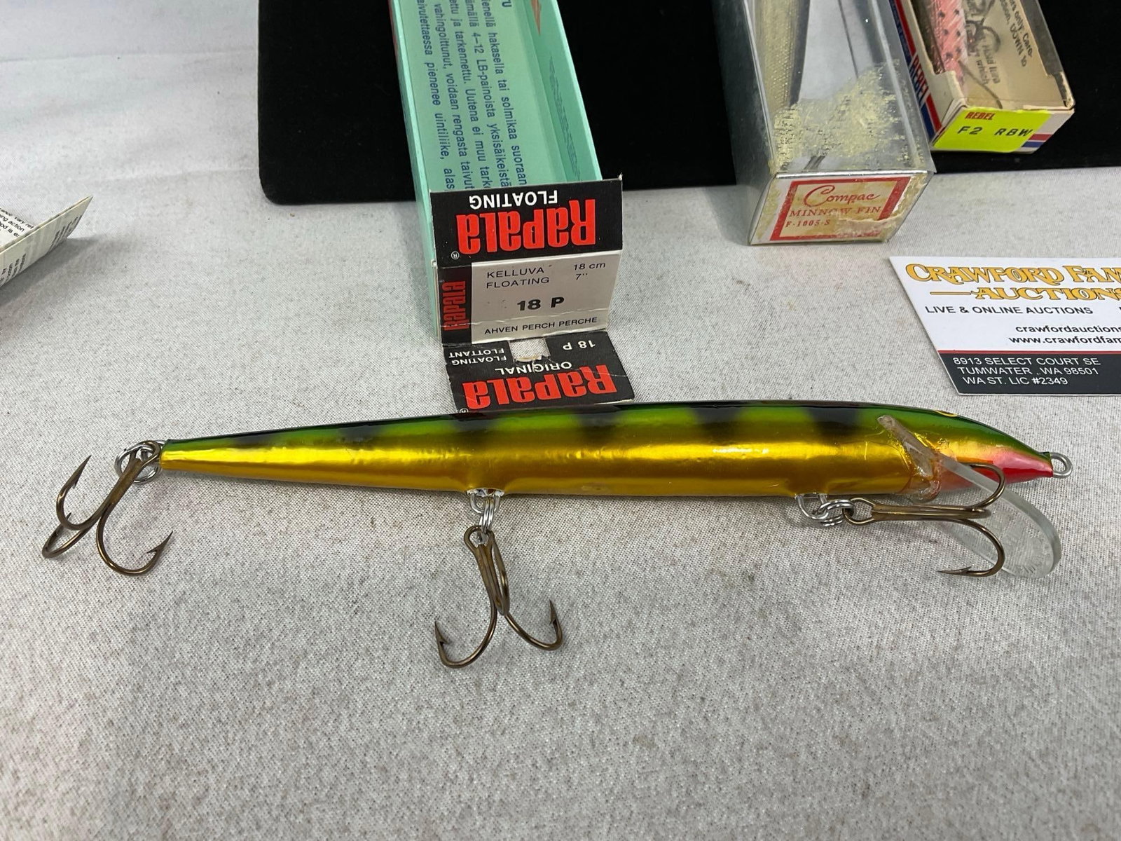3x Long Floating Lures, 2x Rapala Original, 1 silver, 1 Perch pattern, & Rebel Fastrac FT2041 Min... - 3