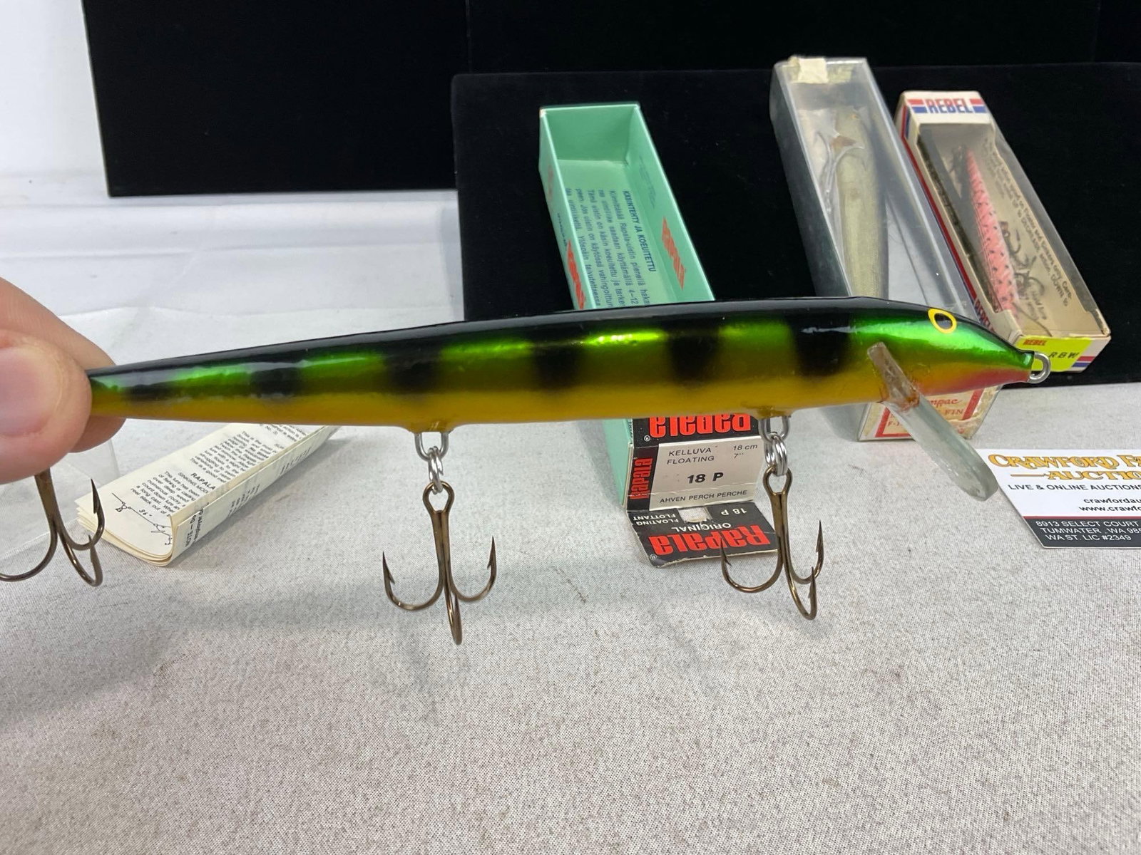 3x Long Floating Lures, 2x Rapala Original, 1 silver, 1 Perch pattern, & Rebel Fastrac FT2041 Min... - 4