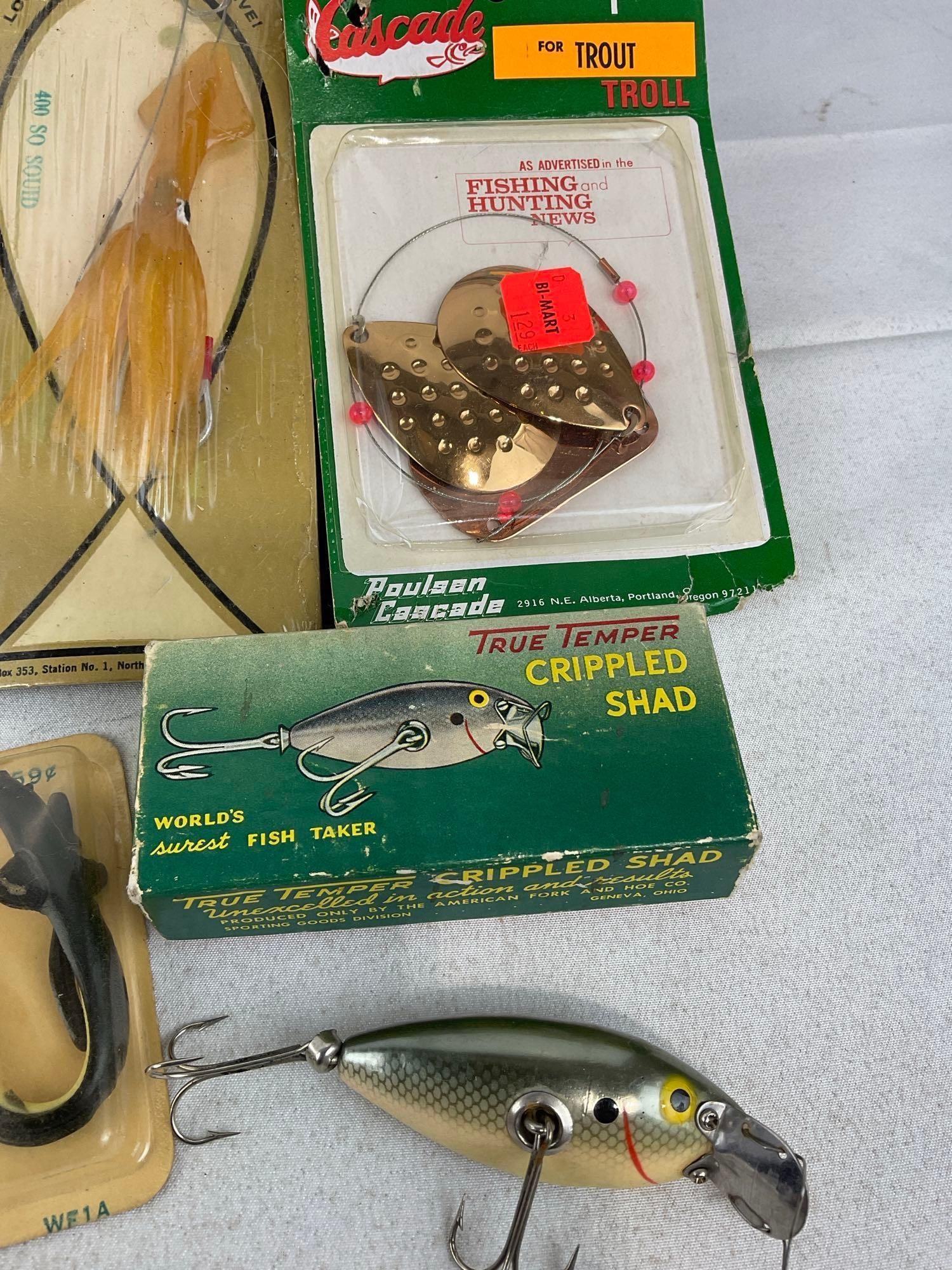 Variety of Fishing Lures NIP, True Temper Crippled Shad, Cascade Trolls, Compac Jig, Penguin Mult... - 4