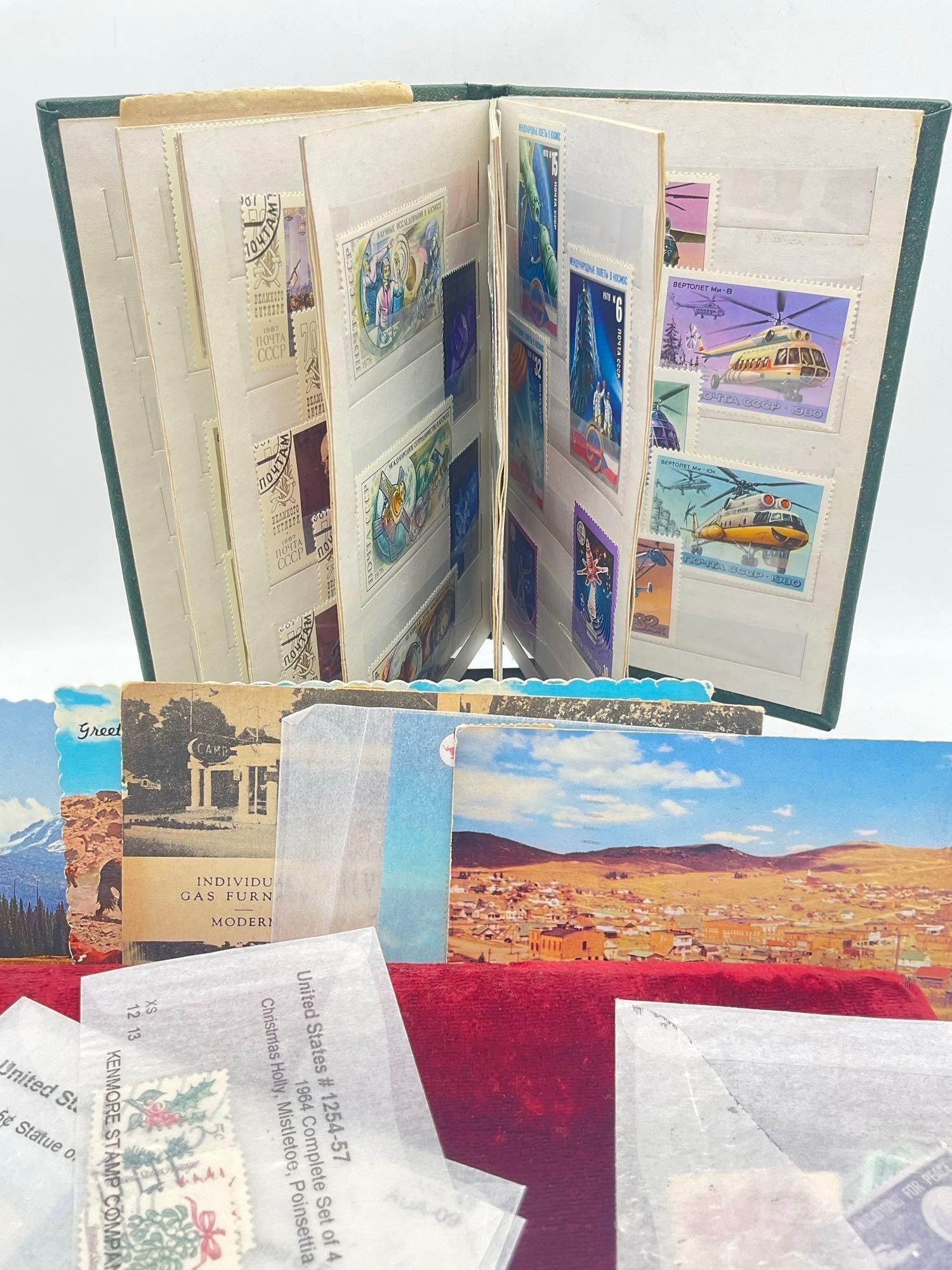 Collection of vintage and antique stamps incl a booklet of Russian/CCCP stamps - 3