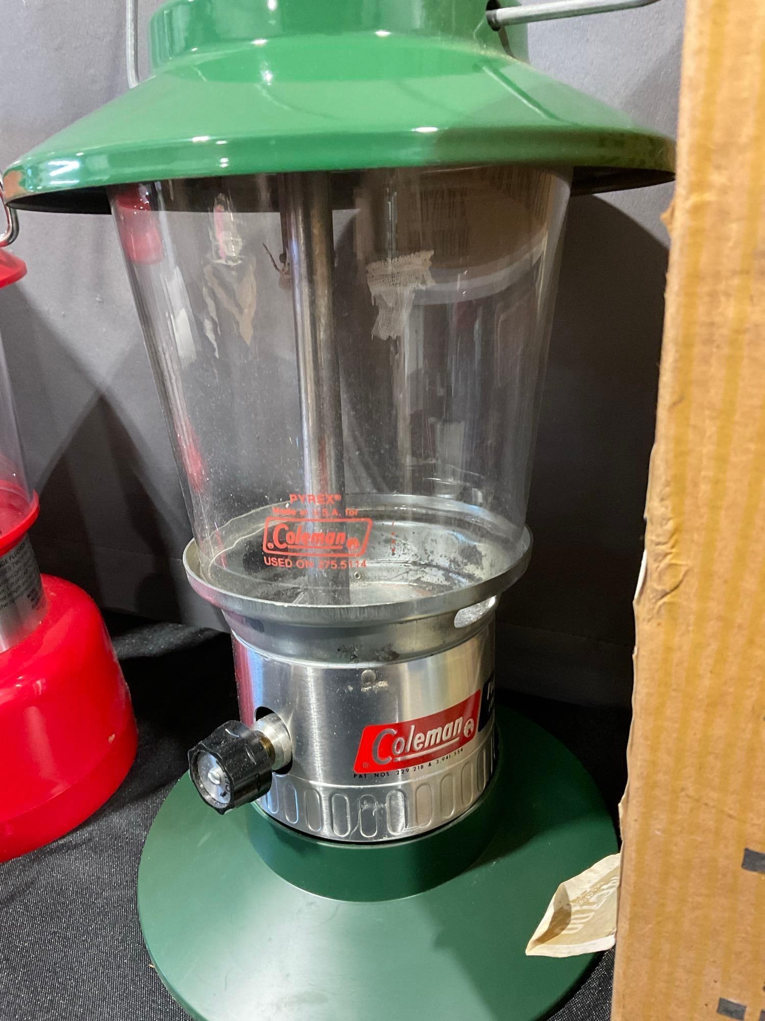Coleman Propane Lantern model 5114 & Fluorescent Lantern model 5344-A703, w/original boxes - 2
