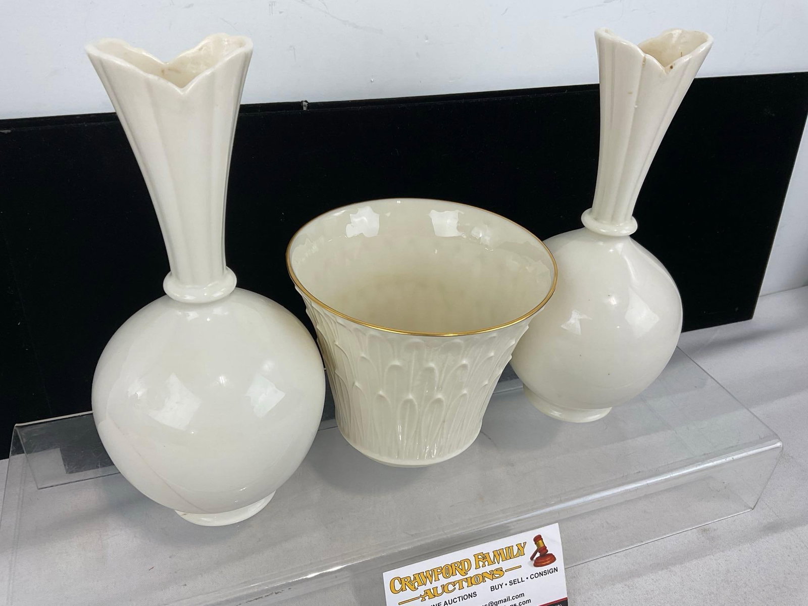 3 Lenox Vases, 2x Deco-Style Bud Vases, & Cranford Fine China Vase - 2