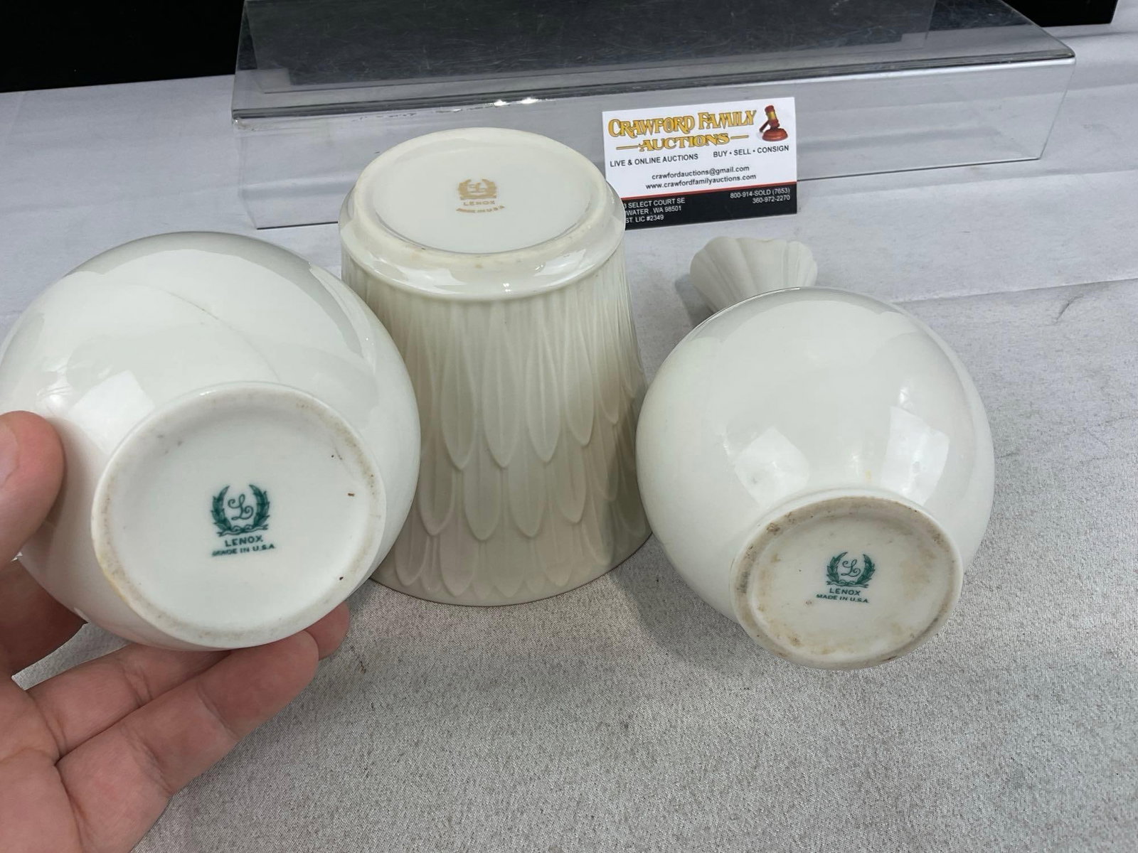 3 Lenox Vases, 2x Deco-Style Bud Vases, & Cranford Fine China Vase - 4