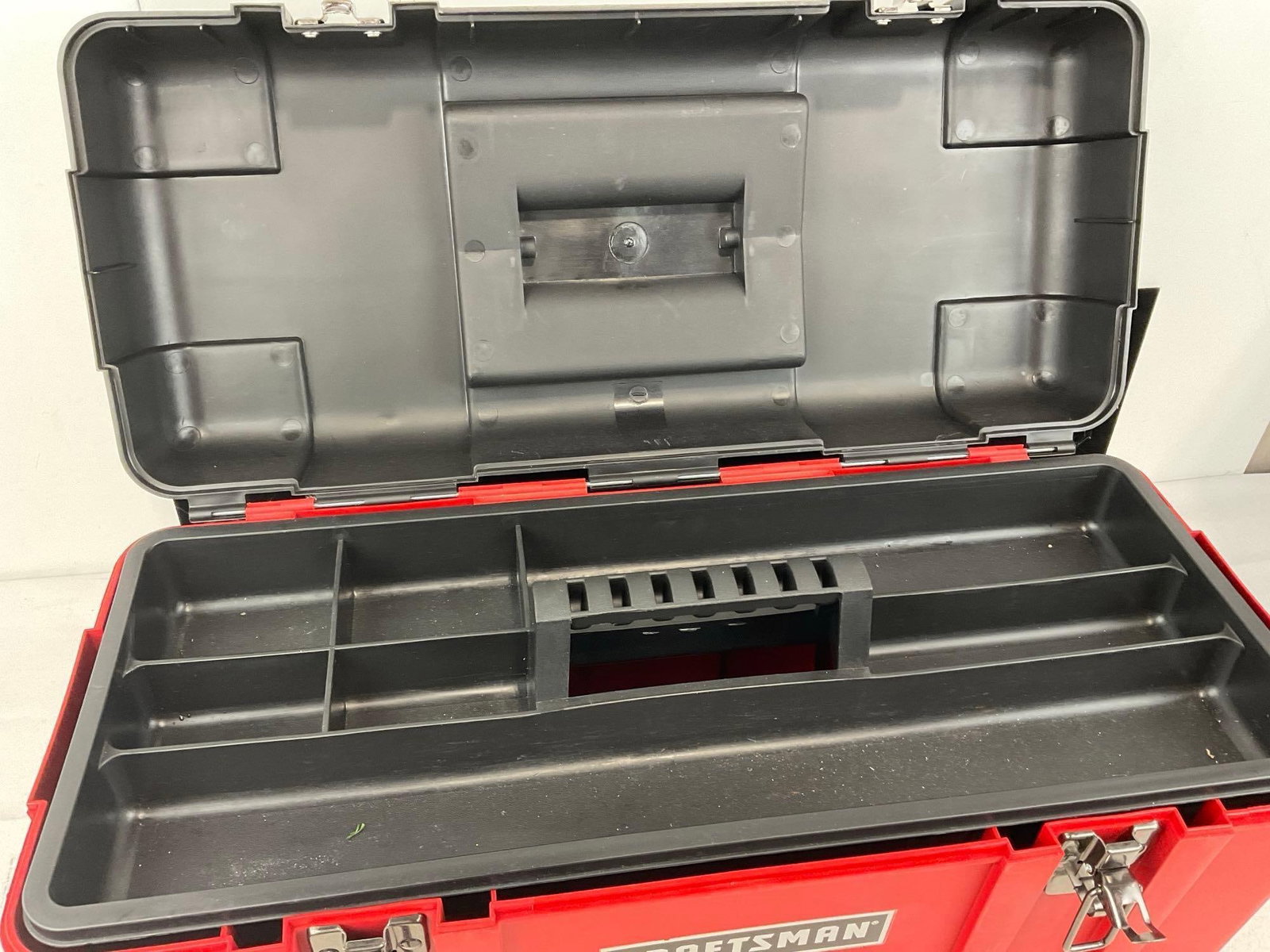 Craftsman Toolbox, Black & Red, Molded Plastic, w/top organizer, 11x23x12 inches - 2