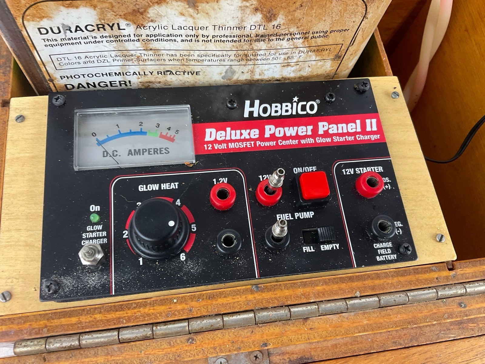 Handmade Tool Box w/Hobbico Deluxe Power Panel II, Streamer 12v Glow Fuel Pump, 17x18x10 inches - 5
