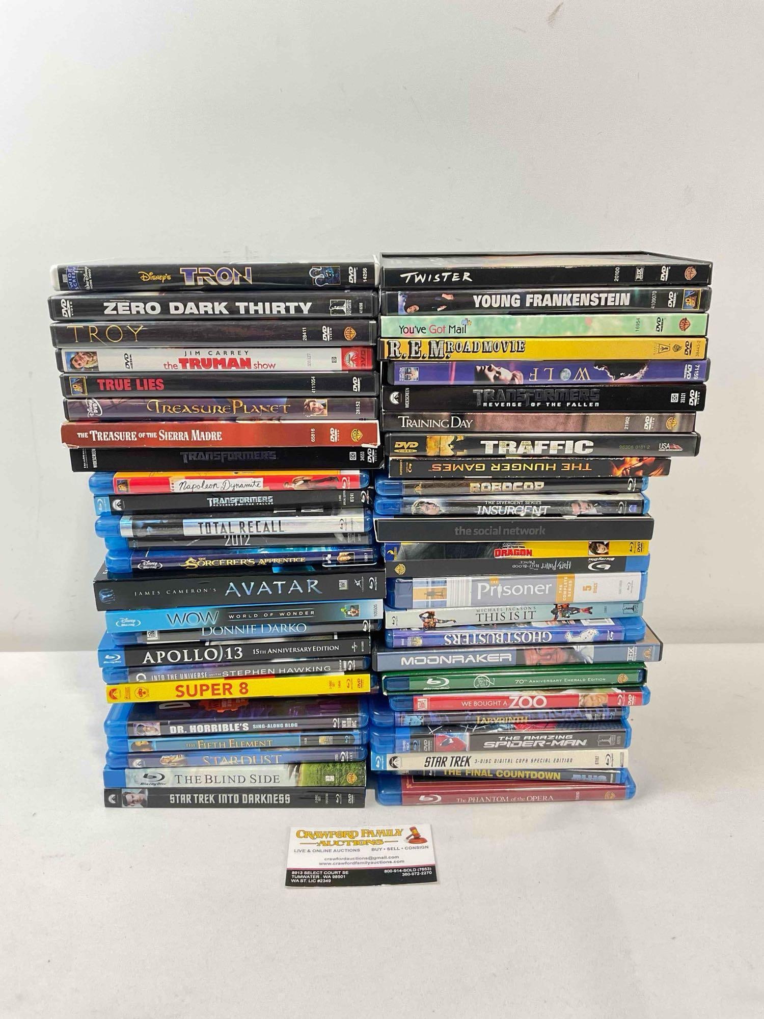 50 pcs DVD & BluRAY Movie & TV Show Collection, incl. Avatar, Twister, Star Trek & More!
