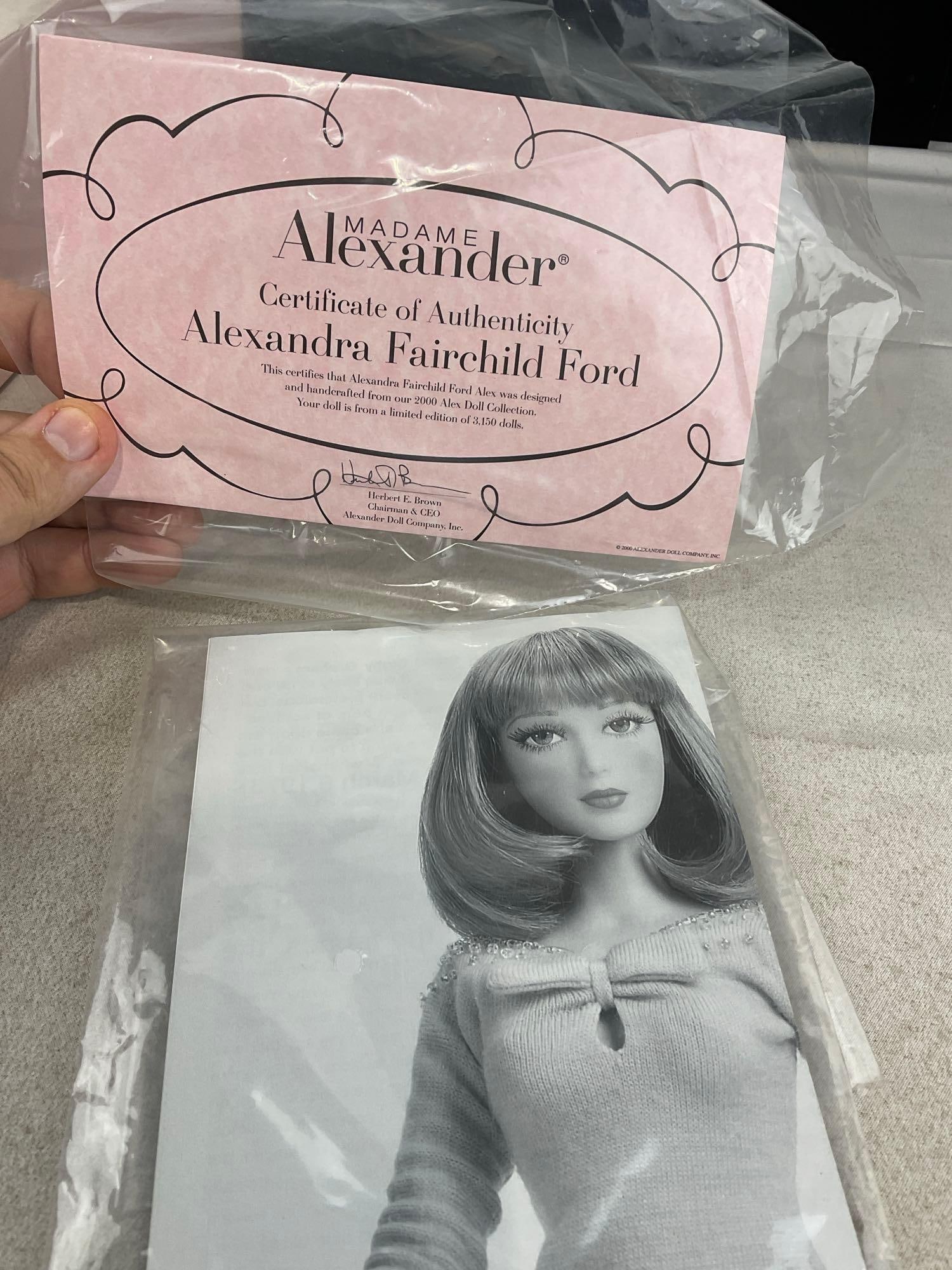 Madame Alexander Alexandra Fairchild Ford Doll, #d 1987/3150, 16 inch tall in original box w/COA - 6
