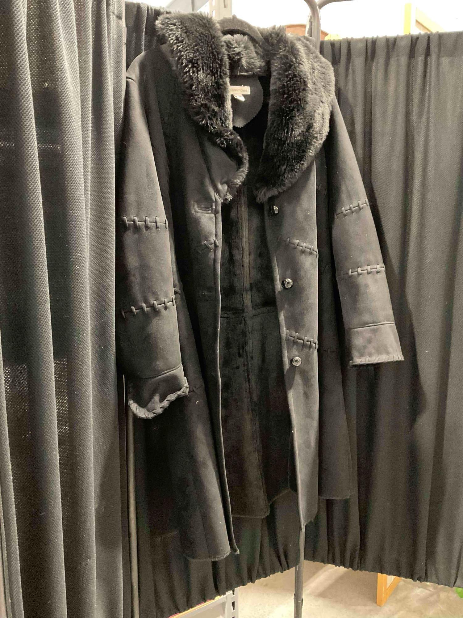 Coldwater Creek Black Faux Suede Women's Coat, Size 12. Good Condition. See pics. - 3