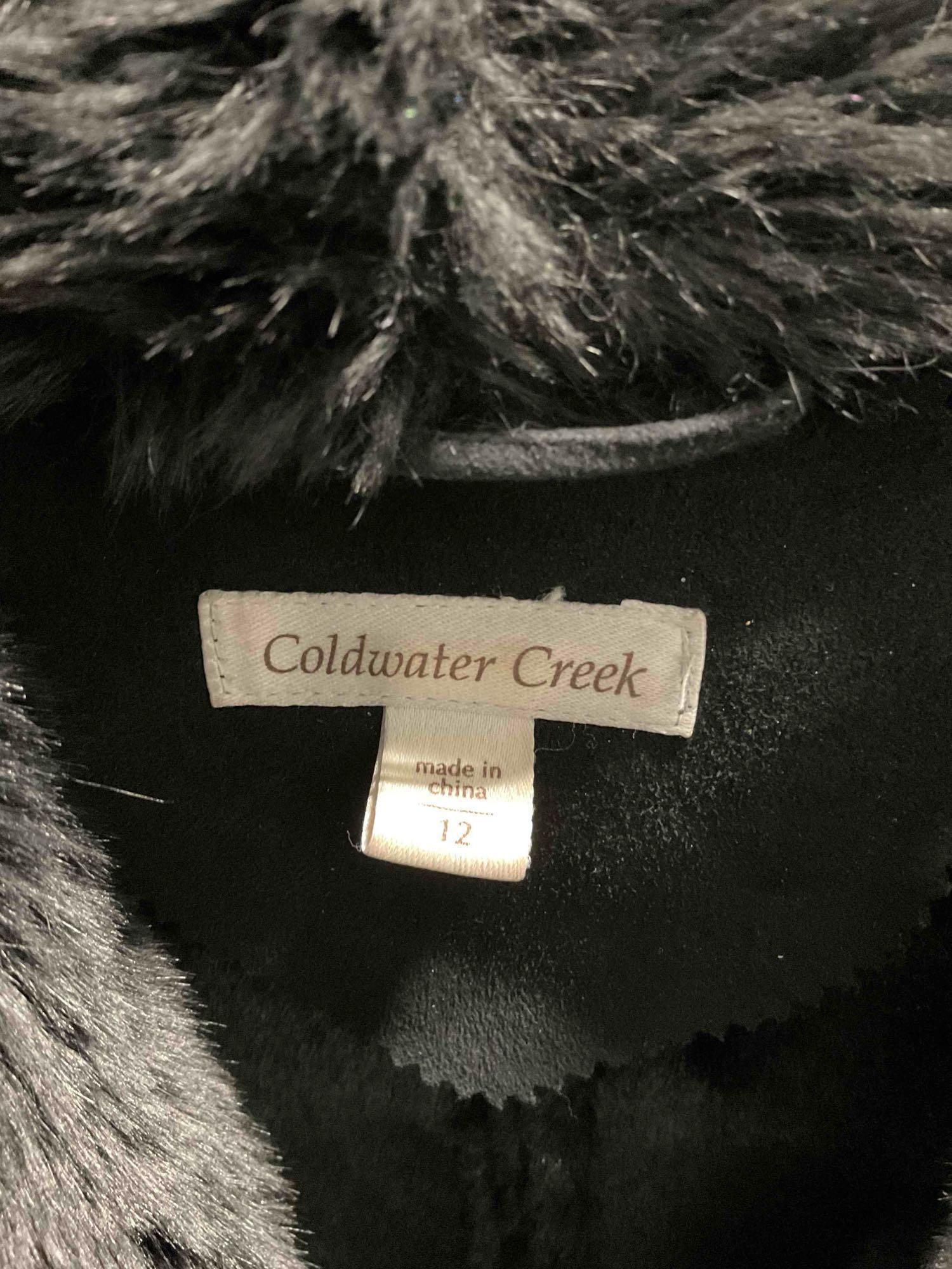 Coldwater Creek Black Faux Suede Women's Coat, Size 12. Good Condition. See pics. - 4