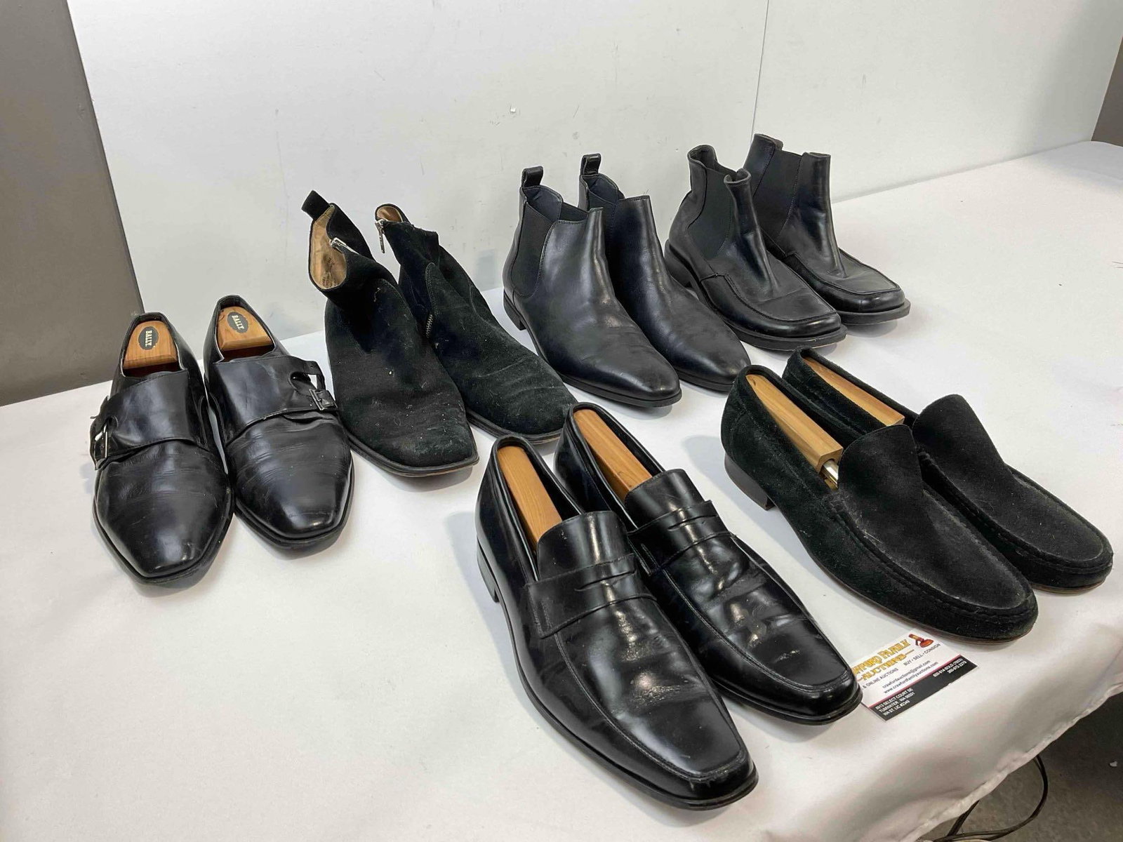 6 Pairs of Men's US 10.5-11 Black Shoes, incl. Tommy Bahama, Stacy Adams & Steve Madden. - 2
