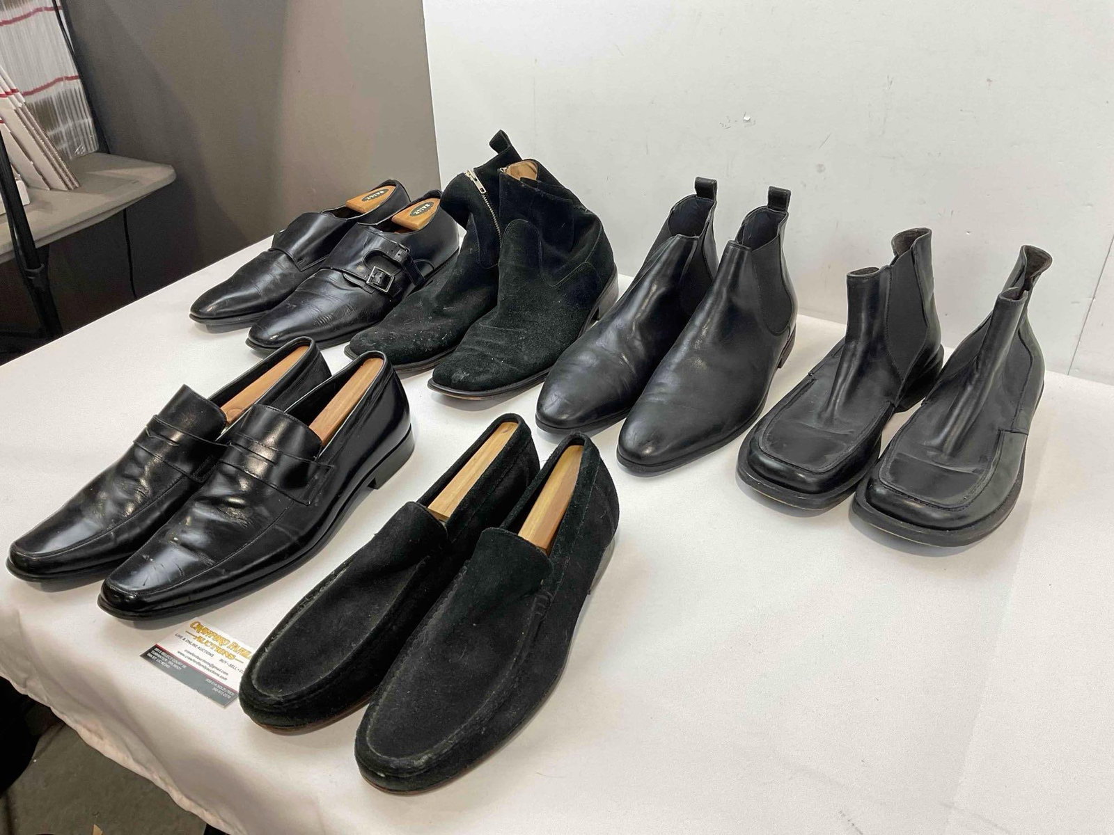 6 Pairs of Men's US 10.5-11 Black Shoes, incl. Tommy Bahama, Stacy Adams & Steve Madden. - 3