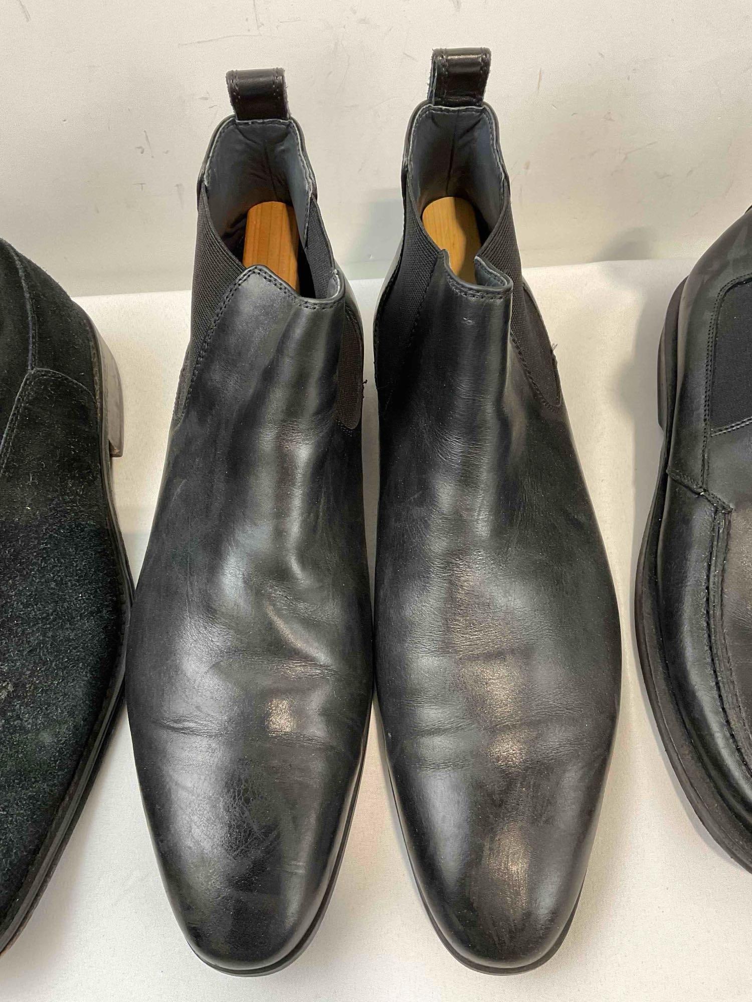 6 Pairs of Men's US 10.5-11 Black Shoes, incl. Tommy Bahama, Stacy Adams & Steve Madden. - 6