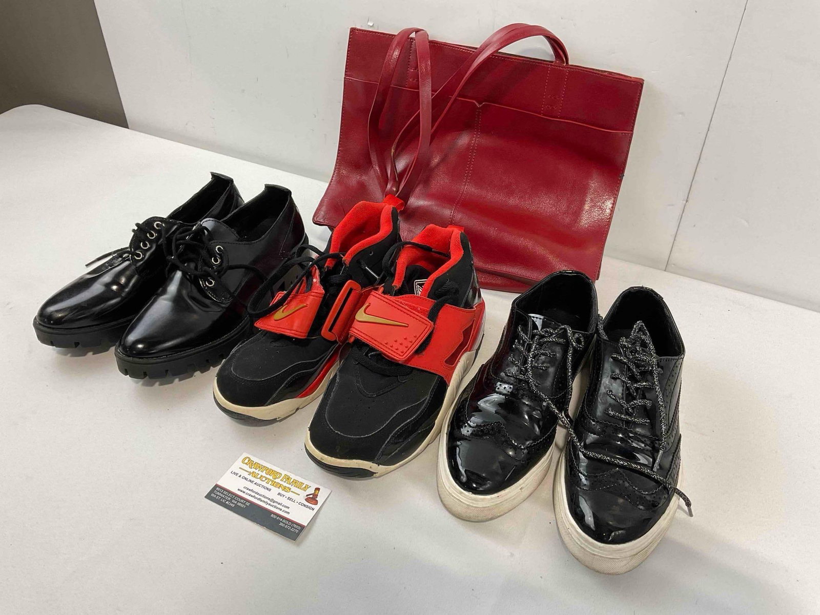 Red Leather Alfani Women's Purse & 3x Pairs of Shoes, incl. Nike, Cape Robbin & Mossimo. See pics. - 2