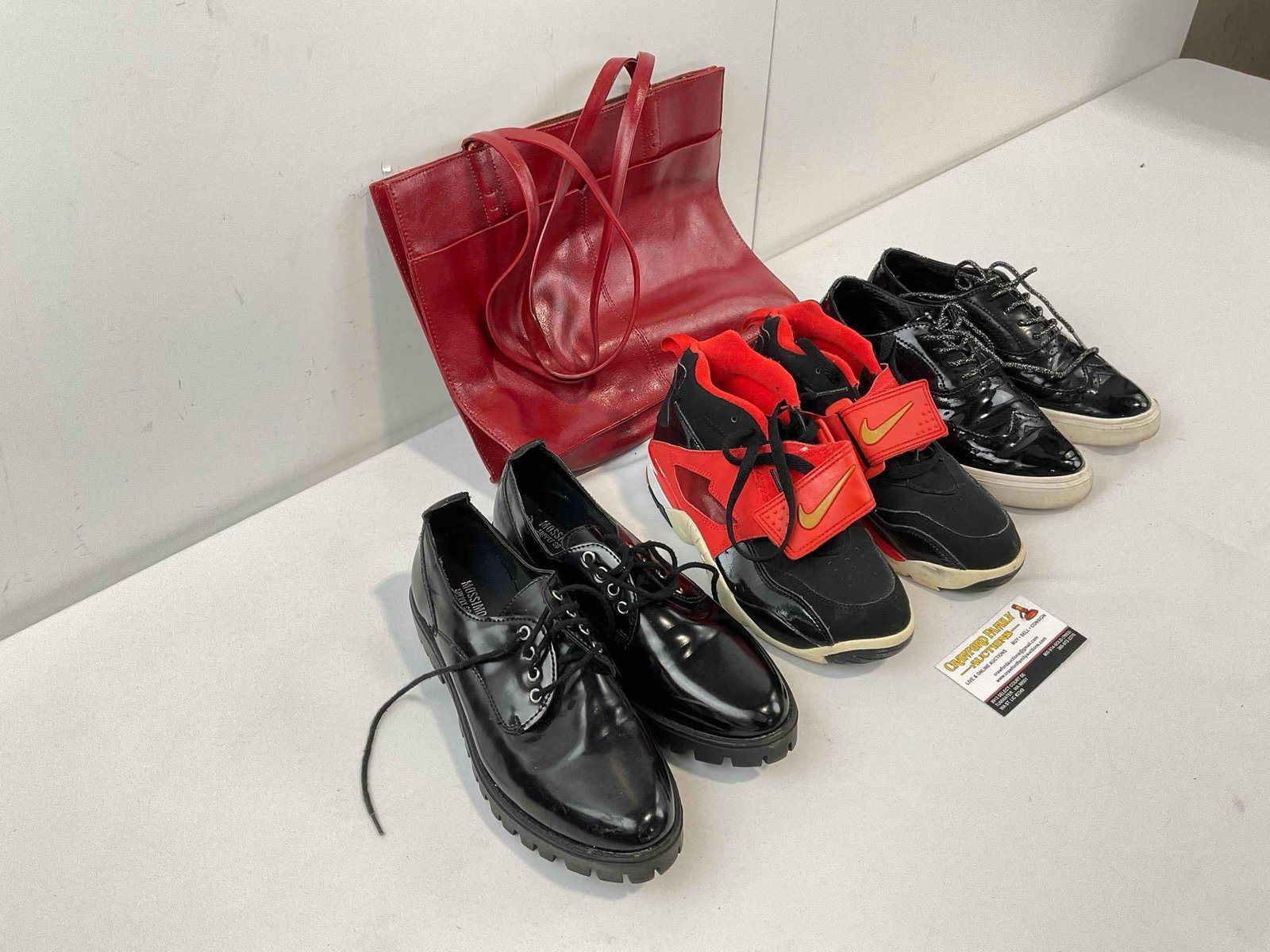 Red Leather Alfani Women's Purse & 3x Pairs of Shoes, incl. Nike, Cape Robbin & Mossimo. See pics. - 3