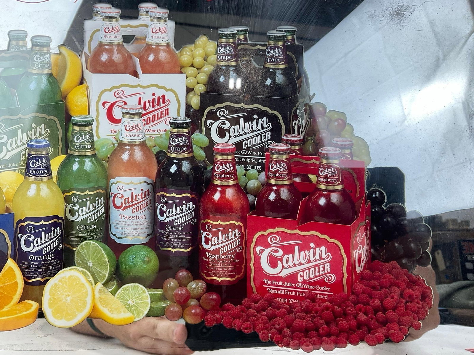 Calvin Cooler Wine Cooler Bar Mirror, 15x19 inches, Wine is Fine but Calvins Cooler - 4
