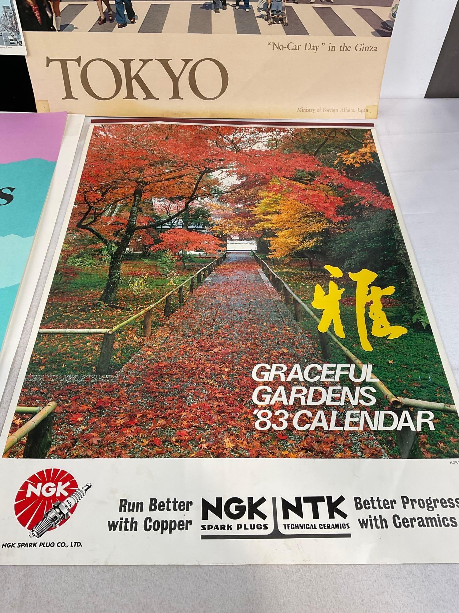 Tokyo Poster, Map, & Calender w/artwork prints Graceful Gardens 1983, 30 x 21 inches - 5