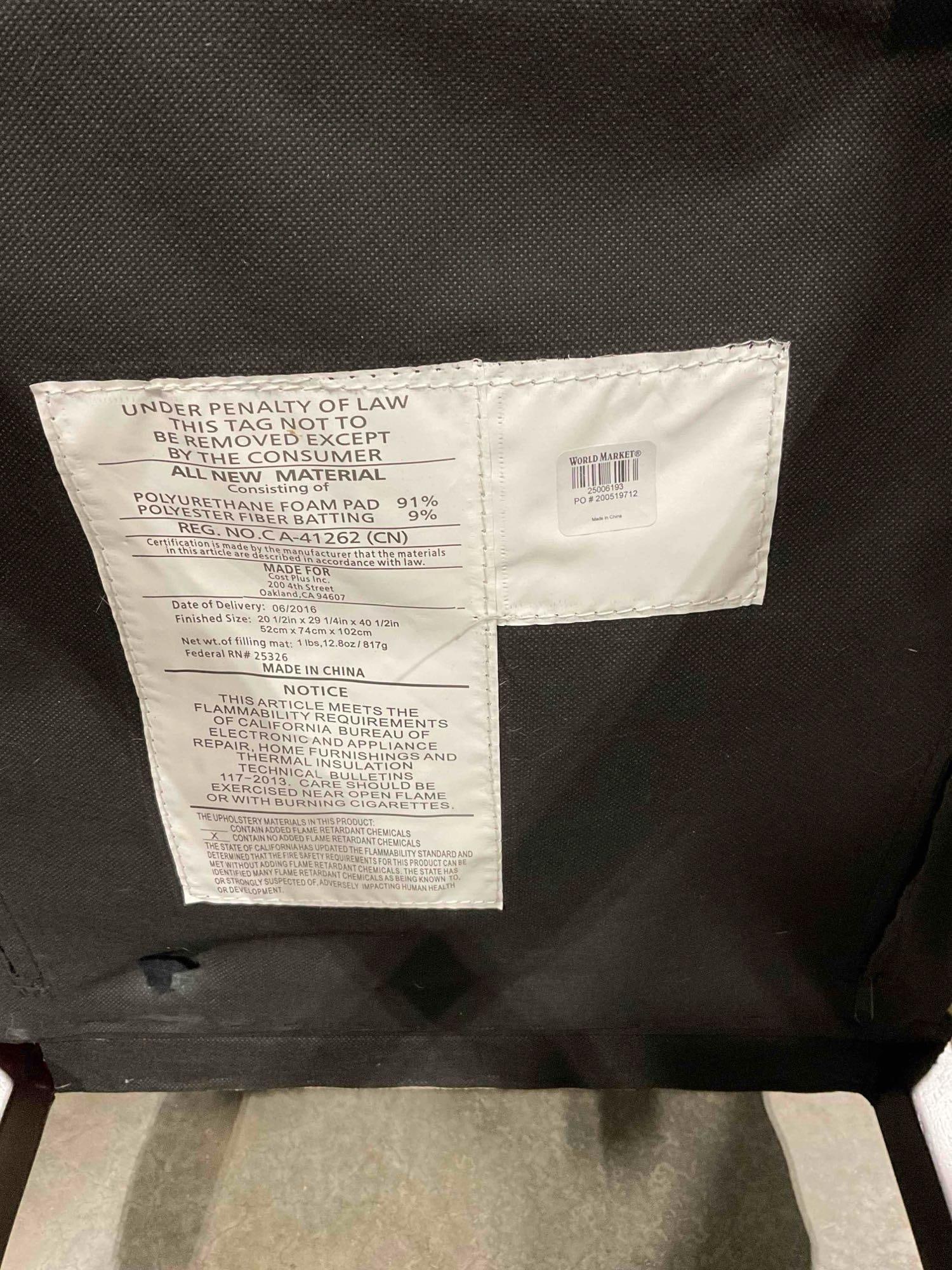 4 pcs World Market Tufted Beige Fabric Upholstered Dining Chairs. Fair Condition. See pics. - 6