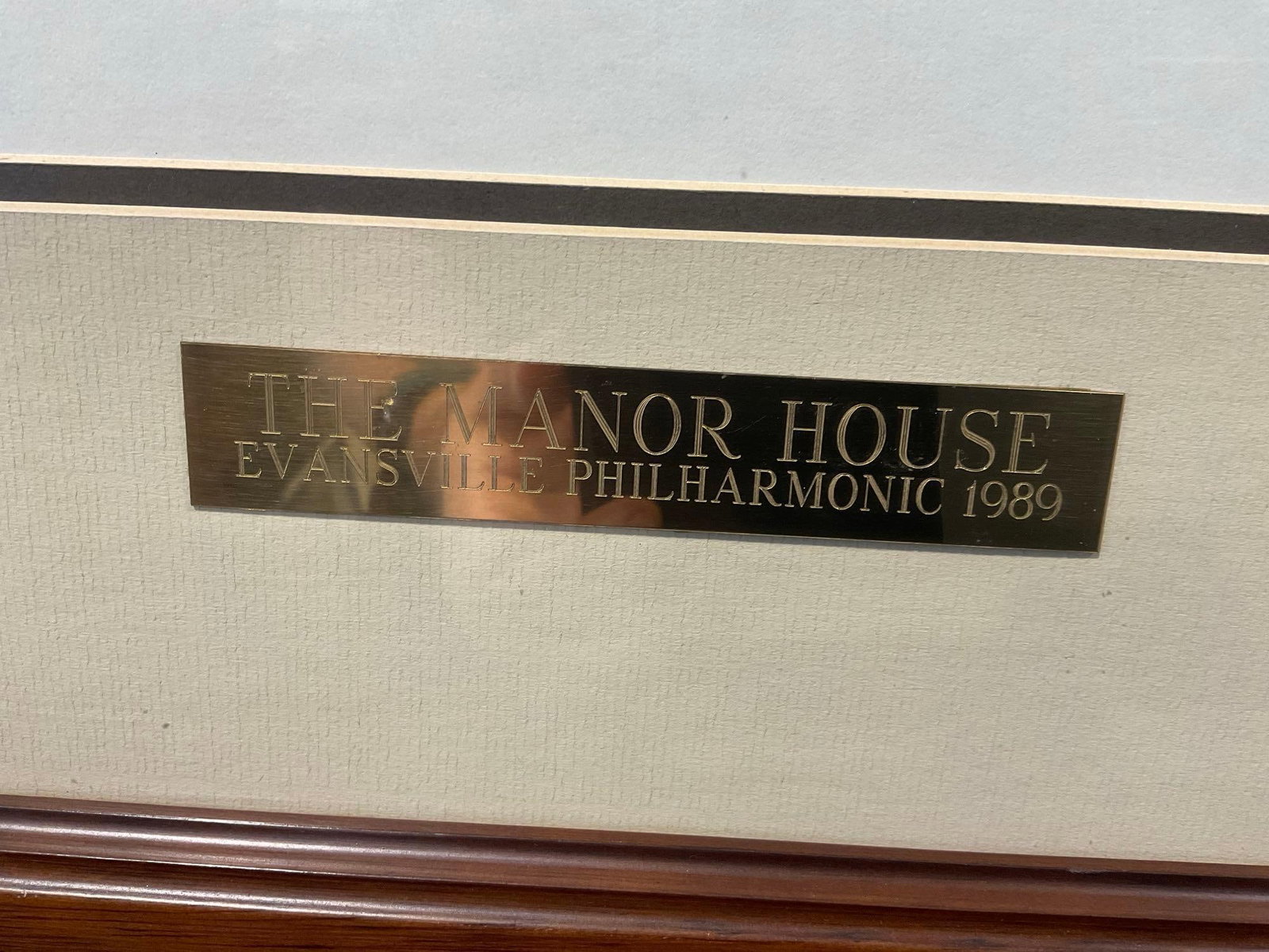 Framed Pencil Illustration Litho?, The Manor House of Evansville Philharmonic 1989, 28x37 inches - 3