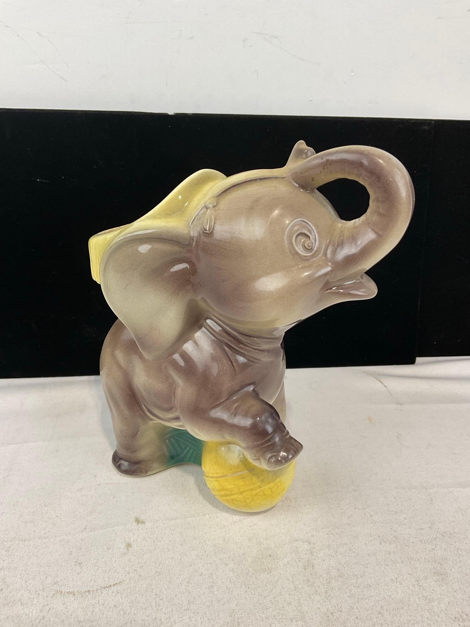 Mid Century Royal Copley Baby Elephant Circus Planter, 9x8x5 inches - 2