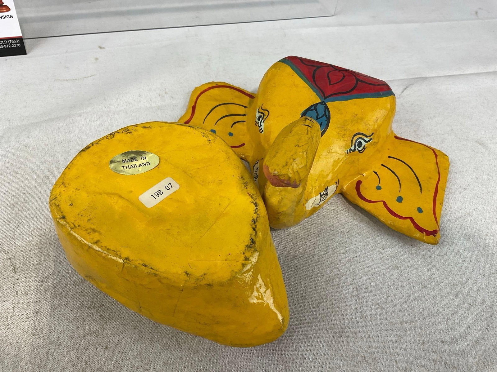 Elephant Themed Plate, Cheese Board, Mini Figures, Paper Mache Jewelry Box, & Cloisonne Egg w/Birds - 7